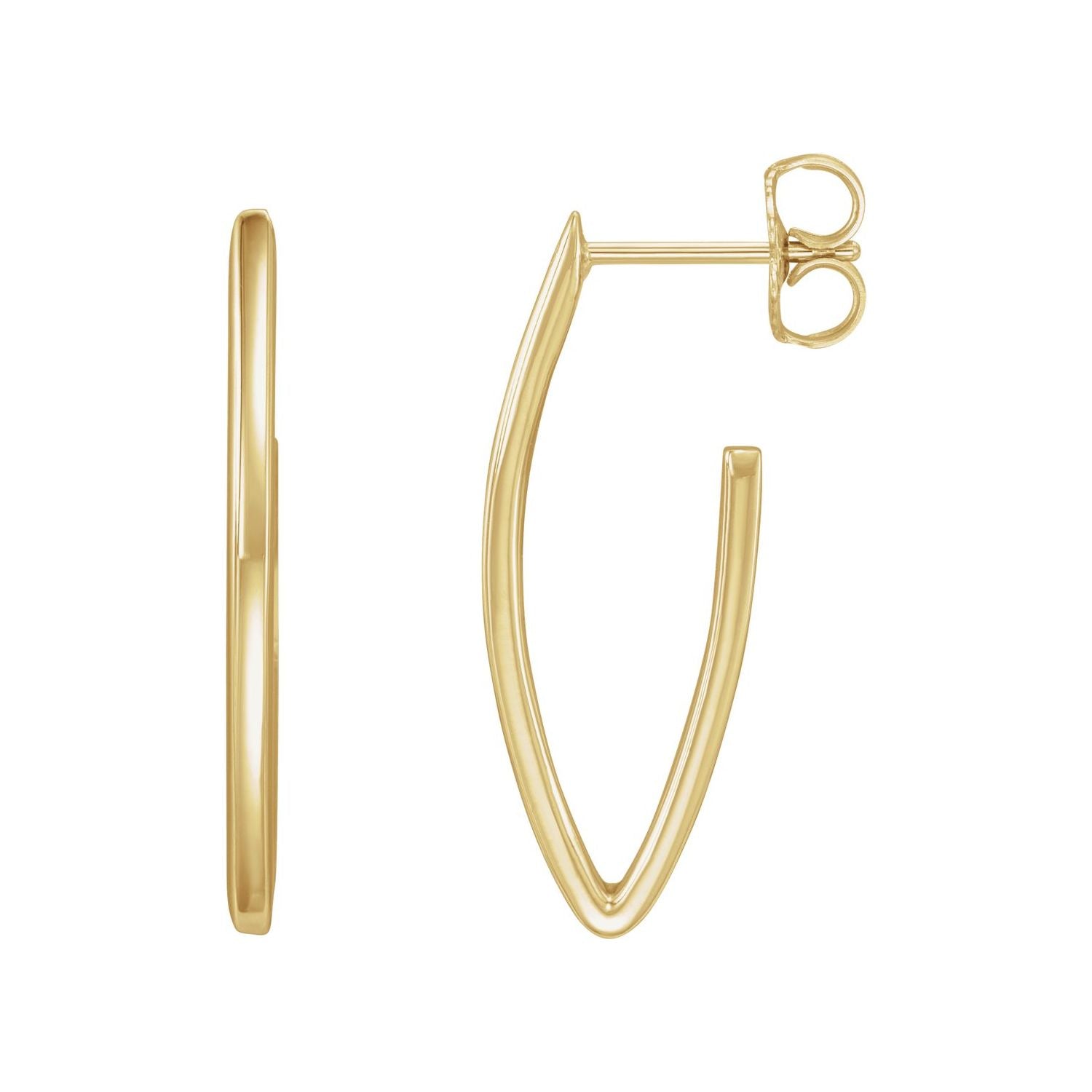 14K Yellow Gold Geometric 26 mm gold hoop earrings