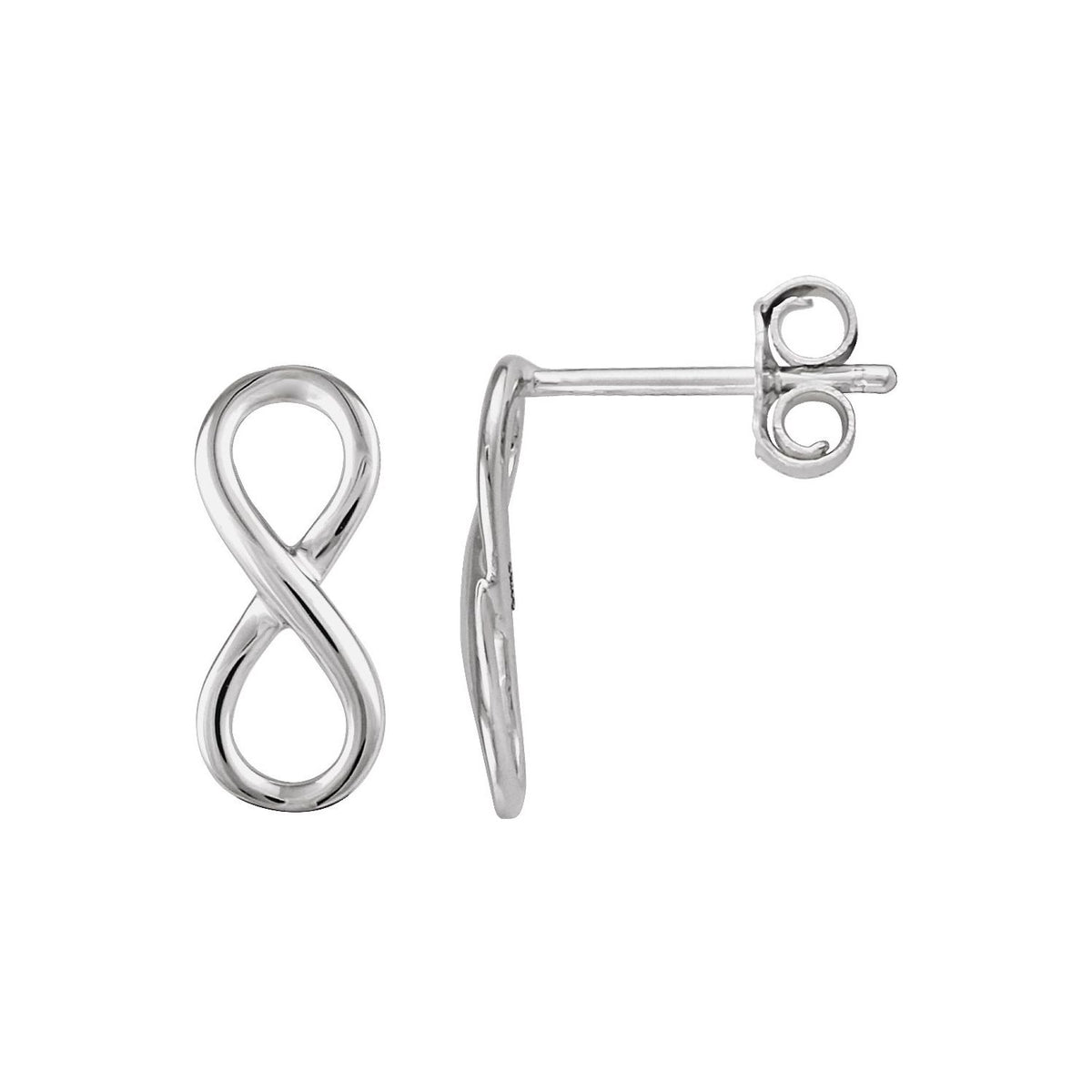 Gold Infinity Drop Earrings in 14k white gold