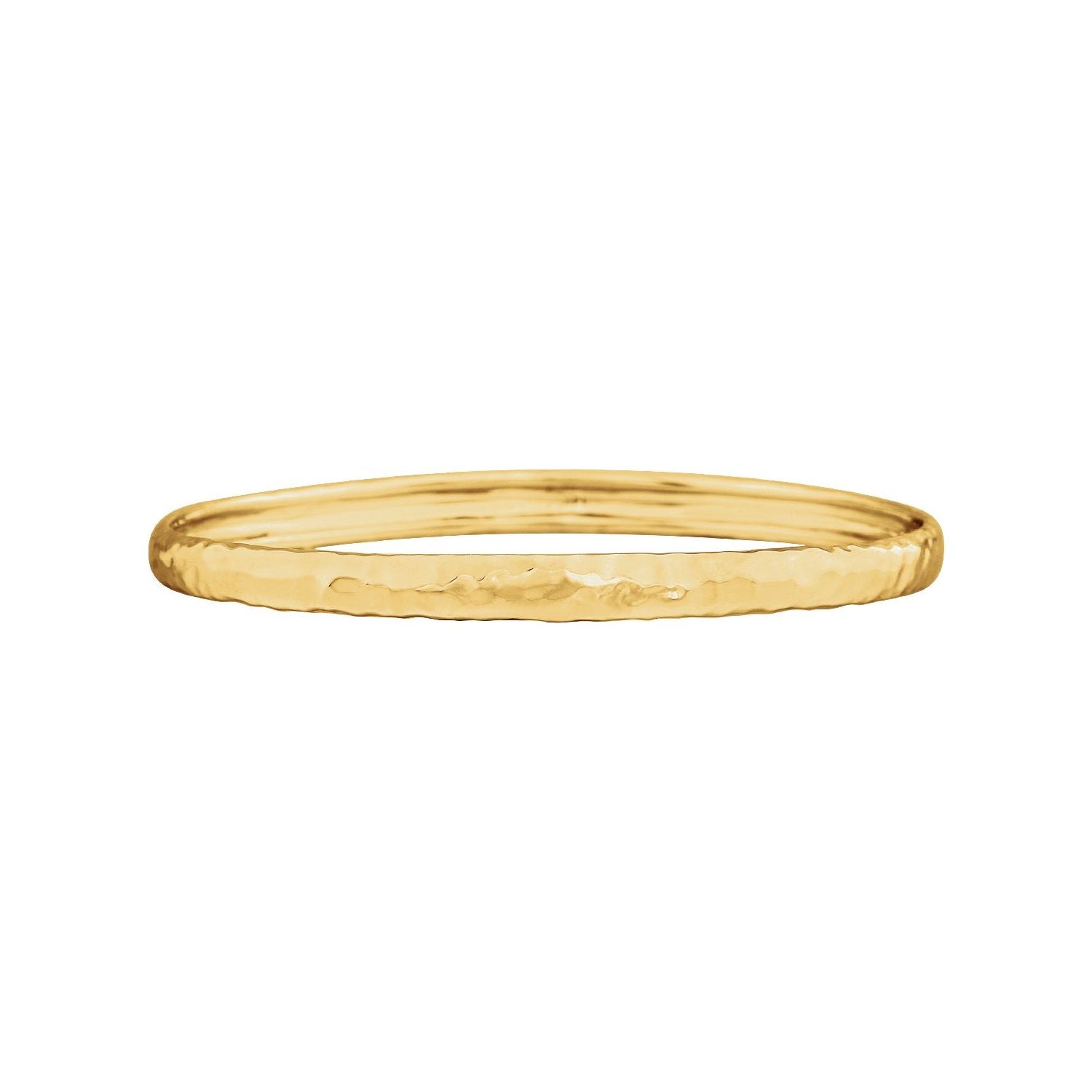 Hammered Bangle Bracelet in Yellow Gold
