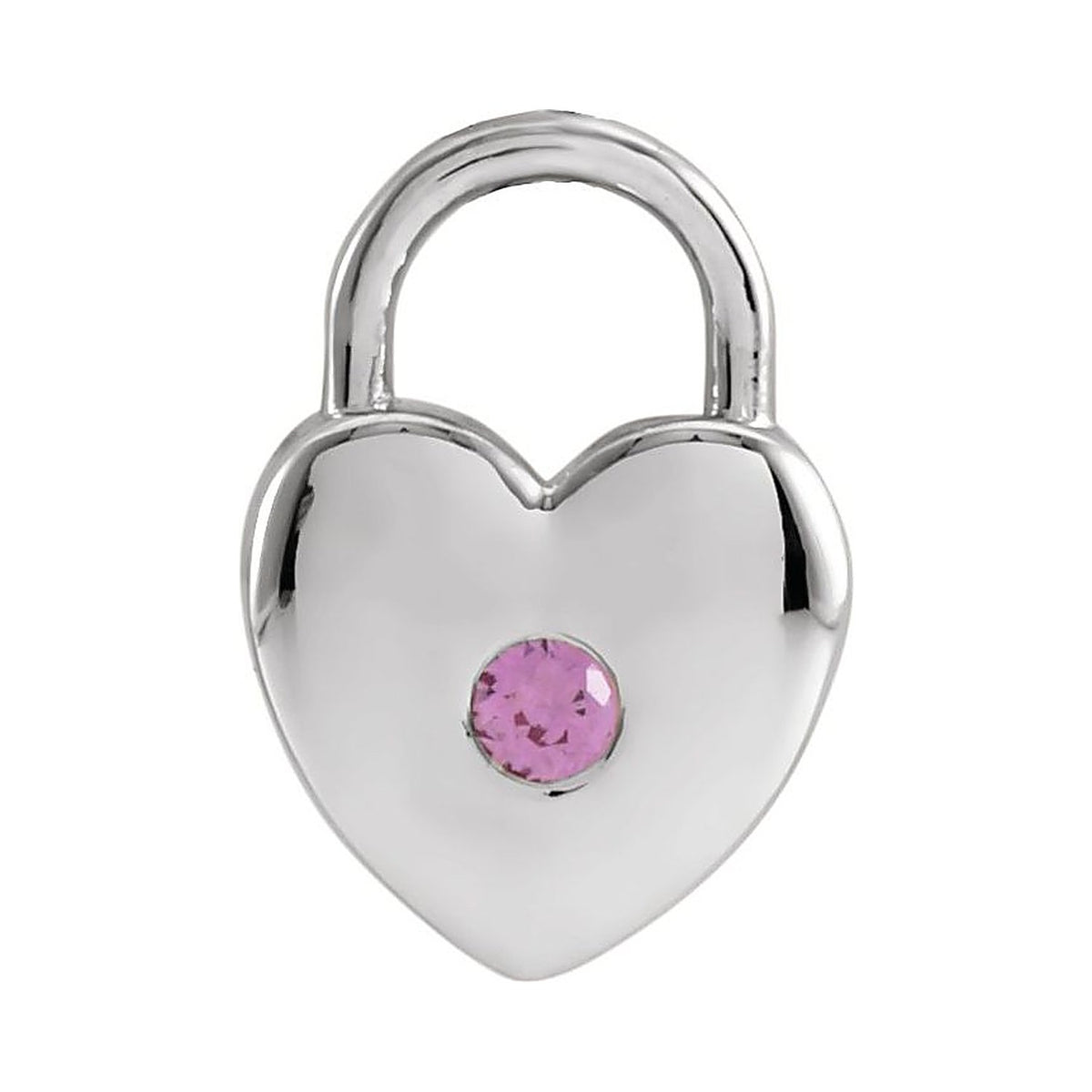Heart Pink Sapphire Pendant in 14K White Gold