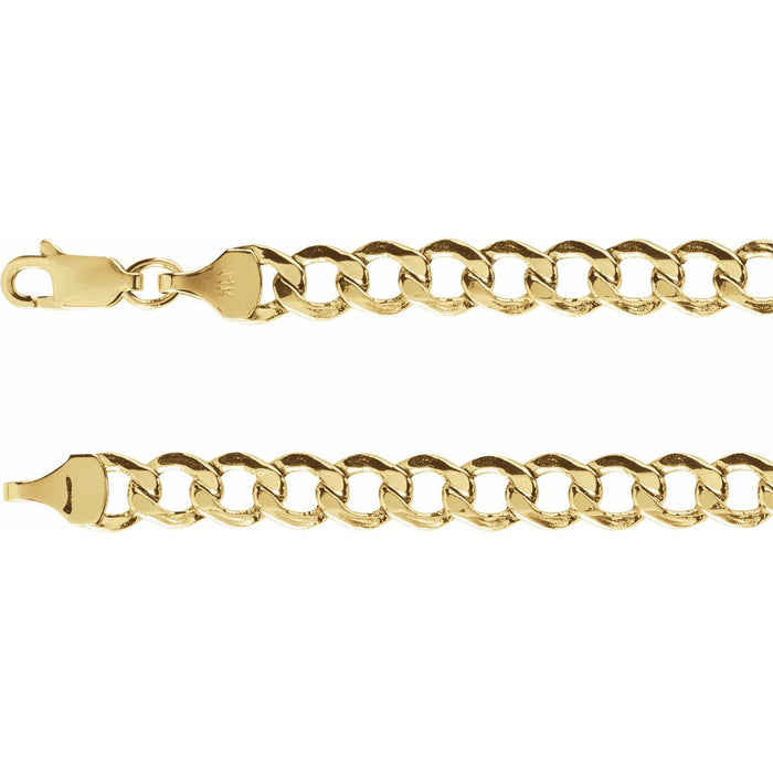 Hollow Curb Chain Bracelet (5.3 mm) in 14k yellow gold