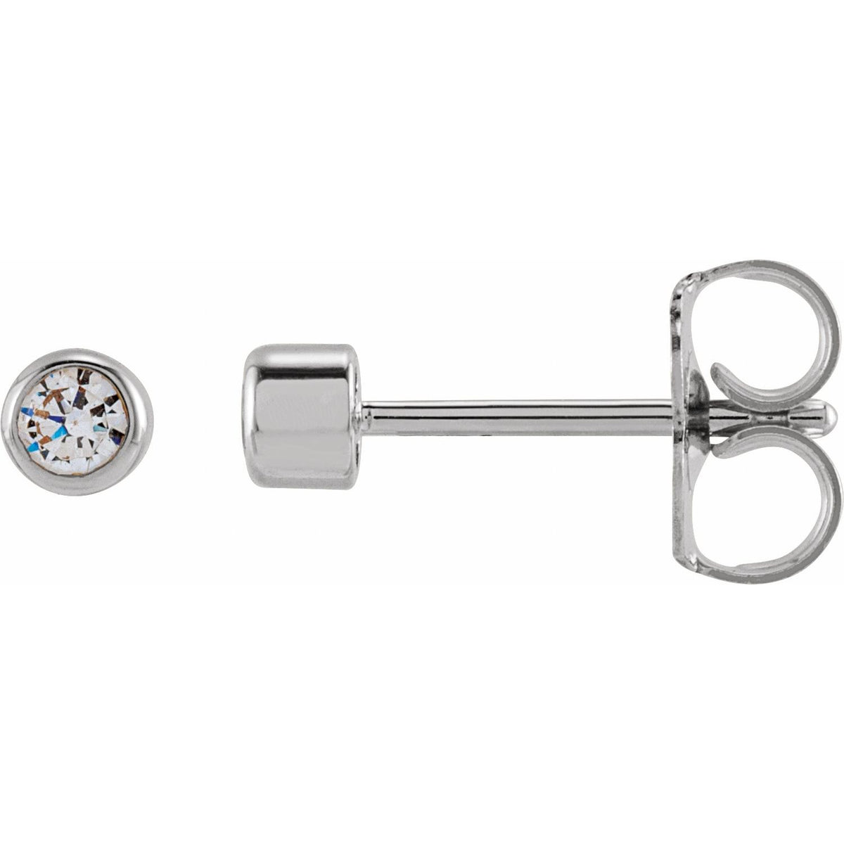 Lab-Grown Diamond Bezel Stud Earrings in 14k white gold