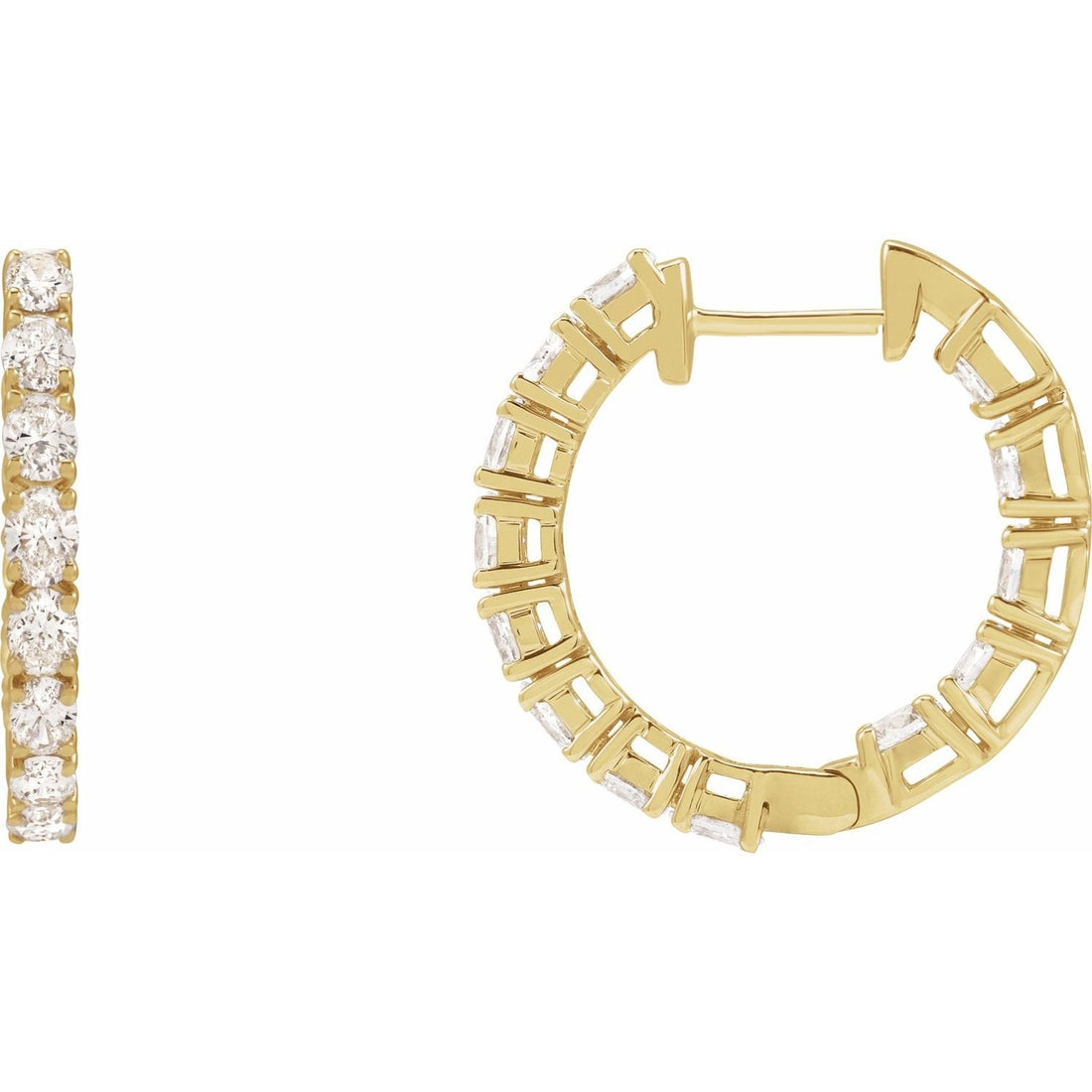 lab-grown diamond hoop earrings in 14k Yellow Gold