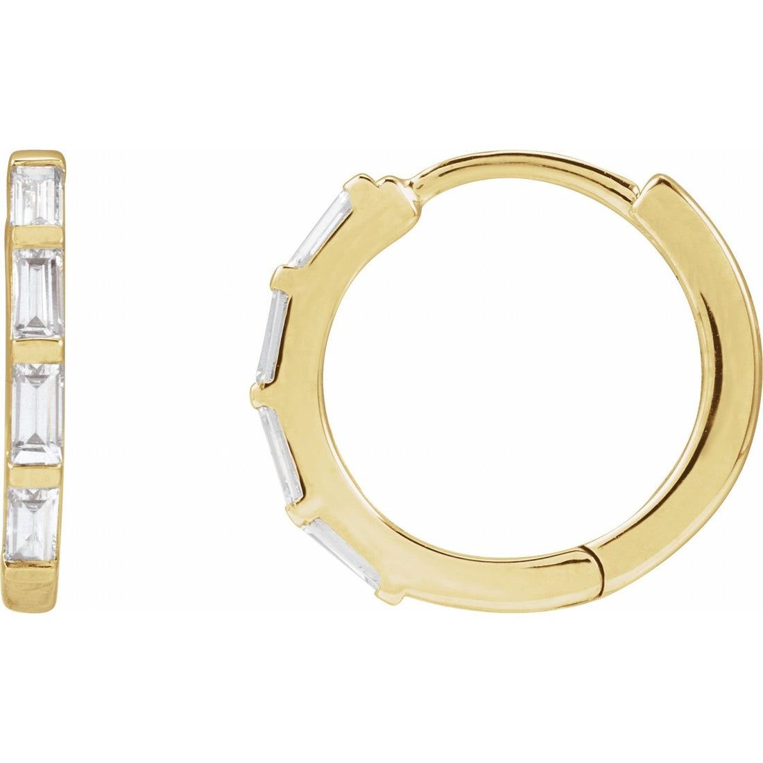 lab-grown diamond hoop earrings in 14k Yellow Gold