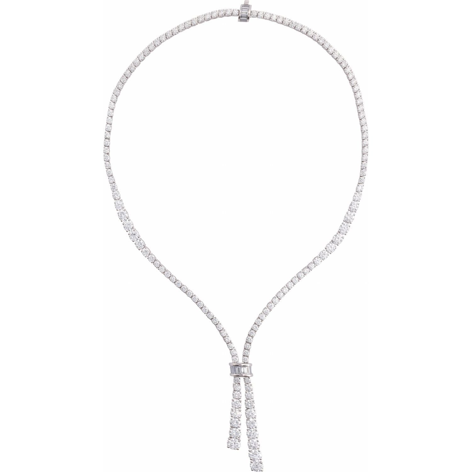 Lab-grown diamond riviera tennis necklace, 26 ct, in 14K white gold