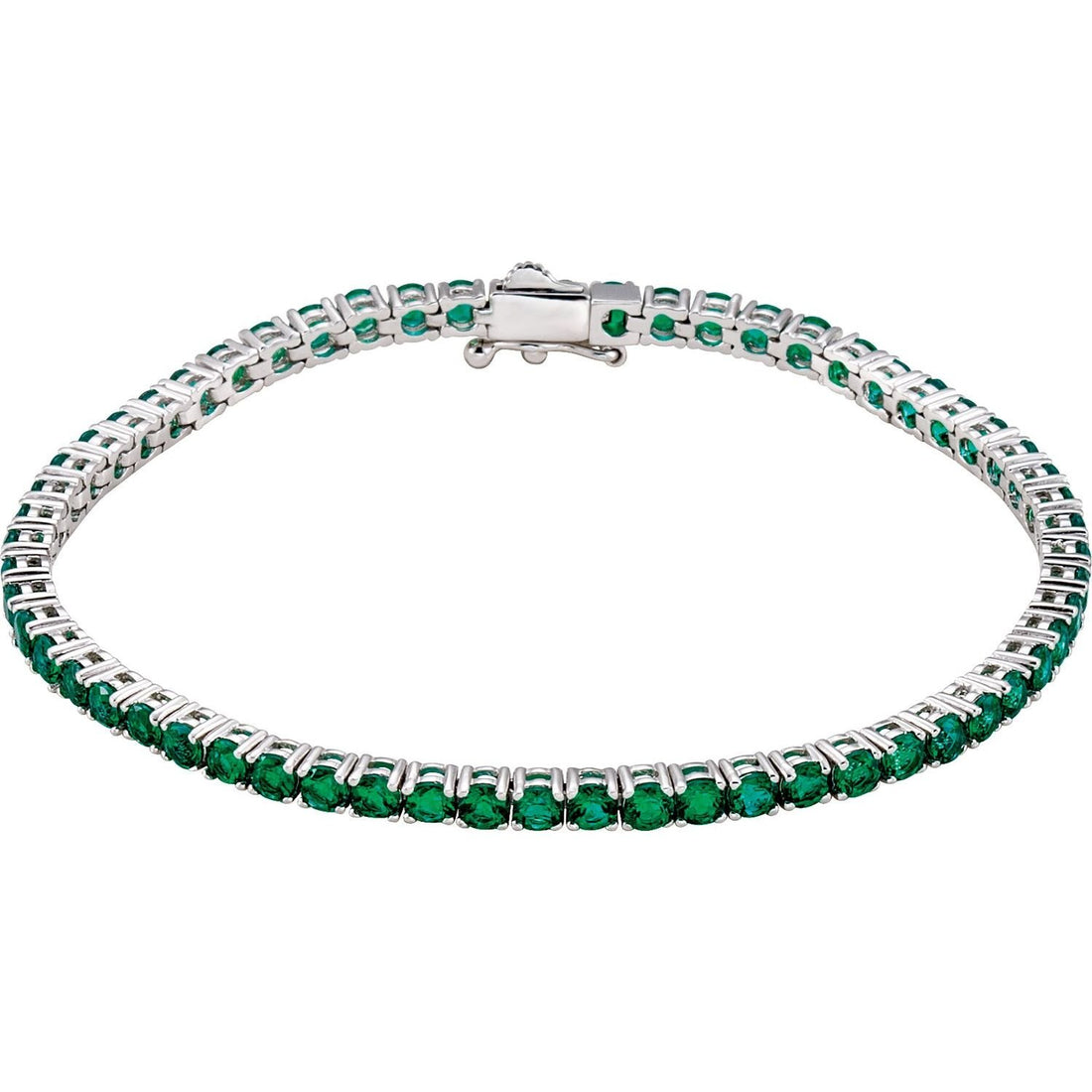 lab-grown emerald tennis bracelet in 14k White Gold