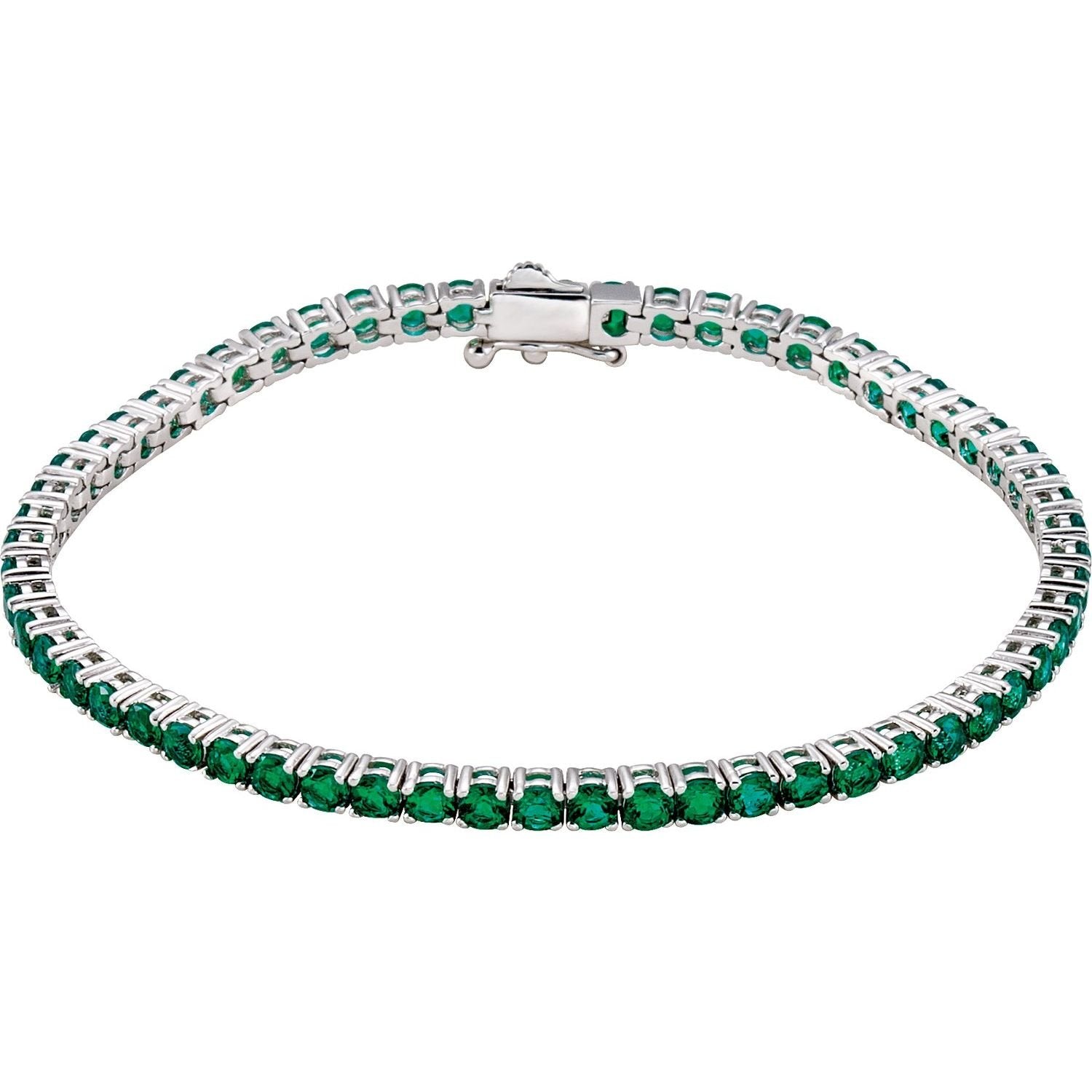 lab-grown emerald tennis bracelet in 14k White Gold
