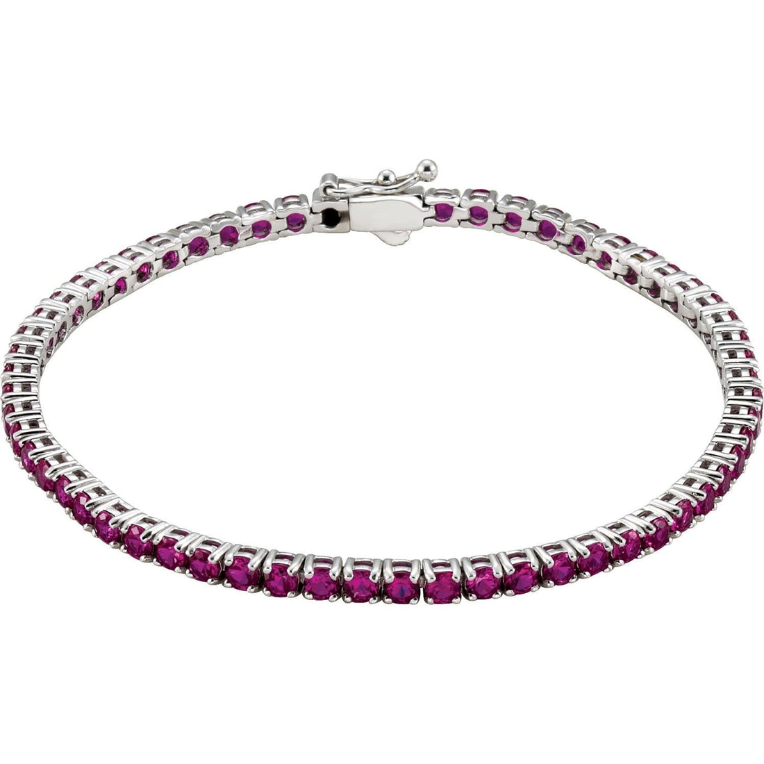 lab-grown ruby tennis bracelet in 14k White Gold