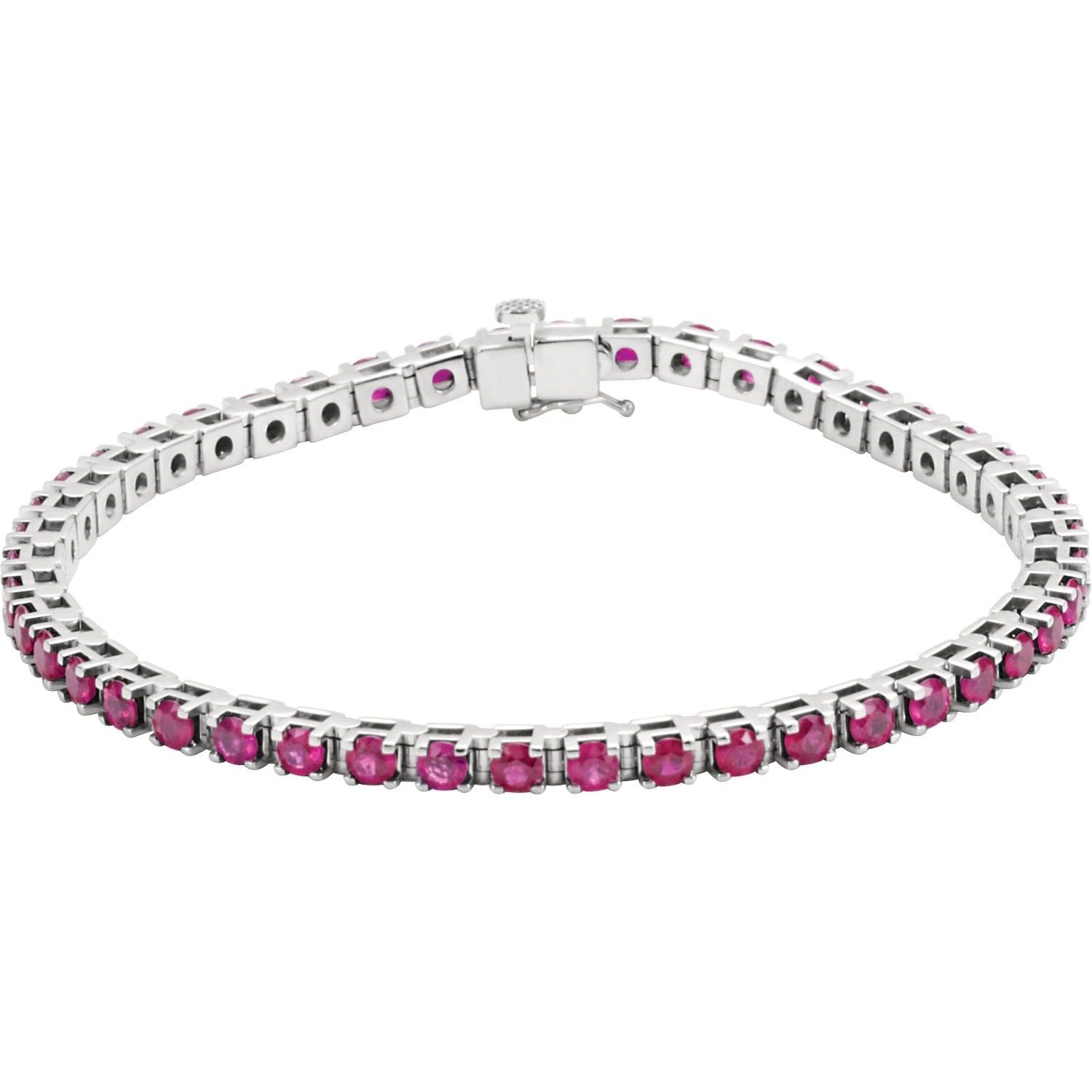 lab-grown ruby tennis bracelet in 14k White Gold