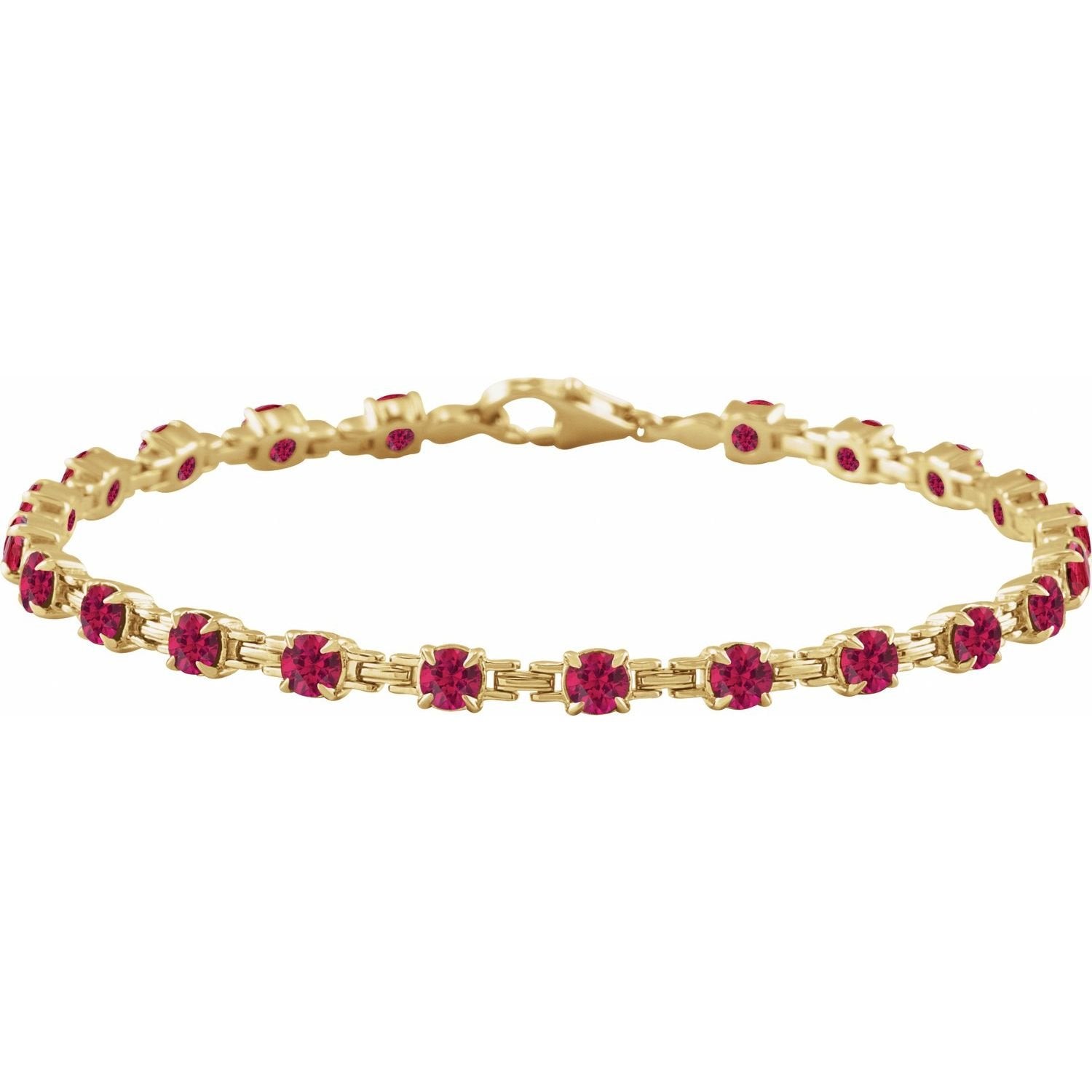 lab-grown ruby tennis bracelet in 14k Yellow Gold