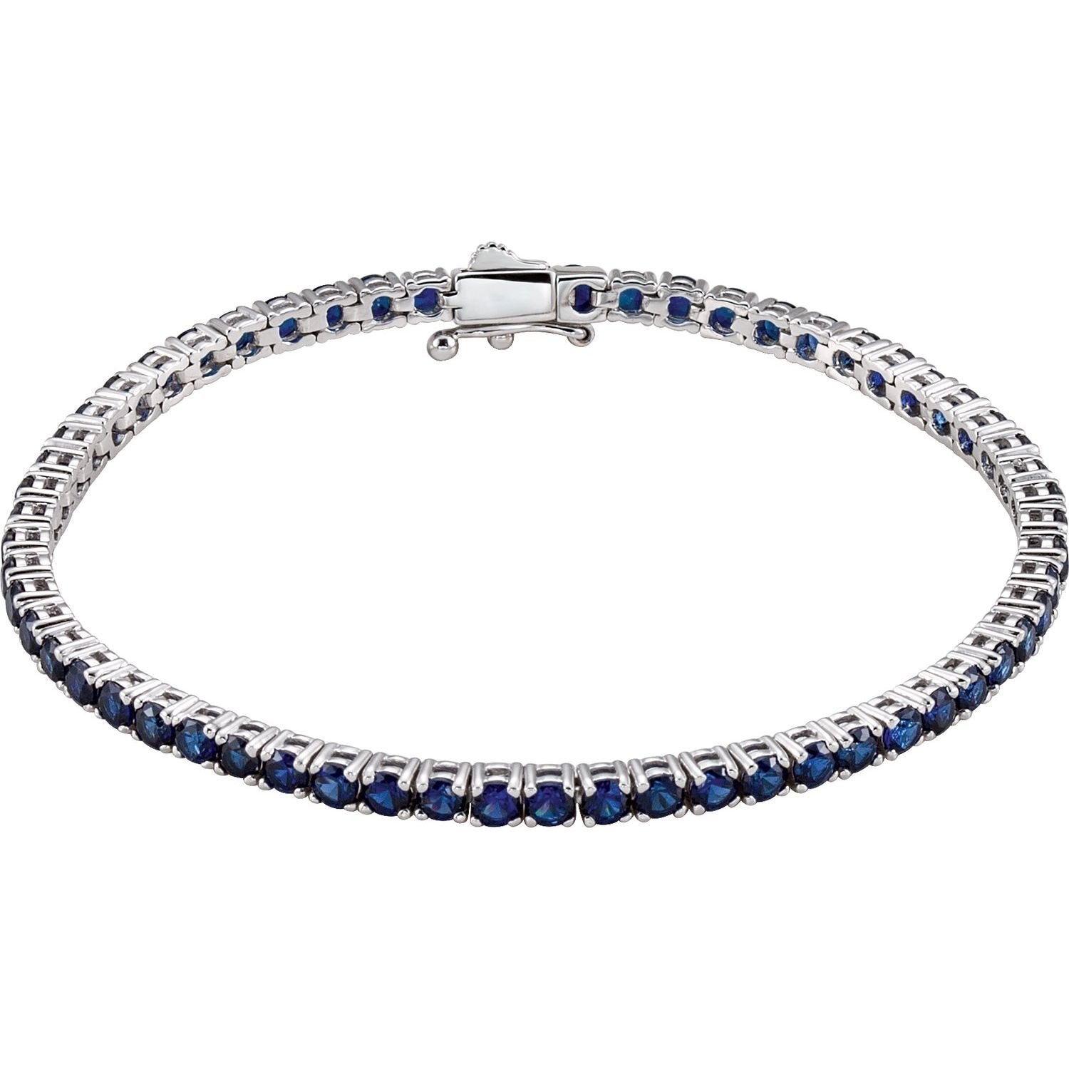 lab-grown sapphire tennis bracelet in 14k White Gold