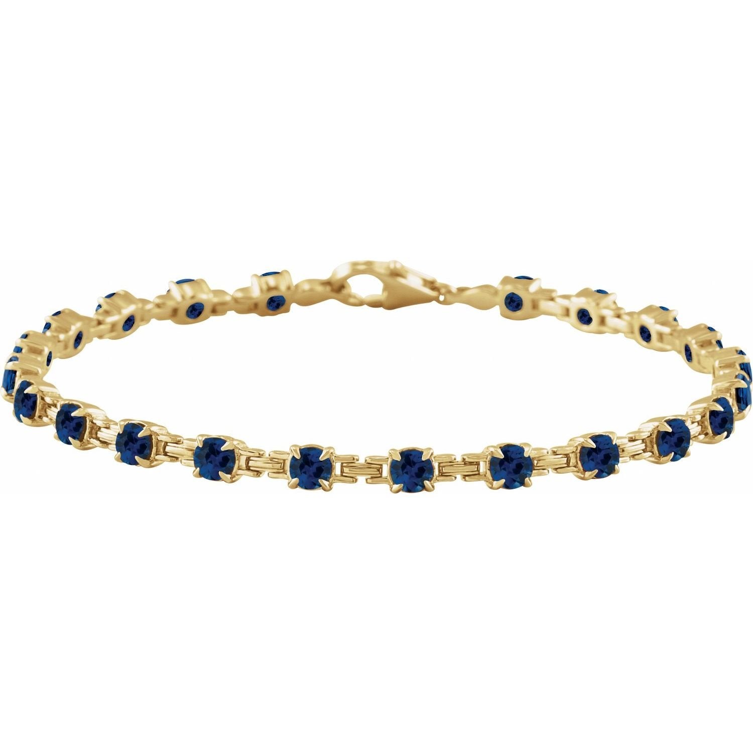 lab-grown sapphire tennis bracelet in 14k Yellow Gold