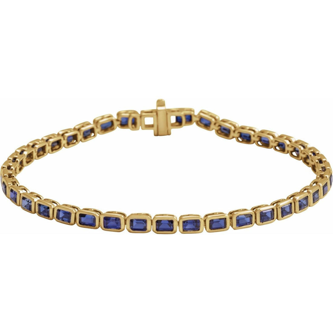 lab-grown sapphire tennis bracelet in 14k Yellow Gold
