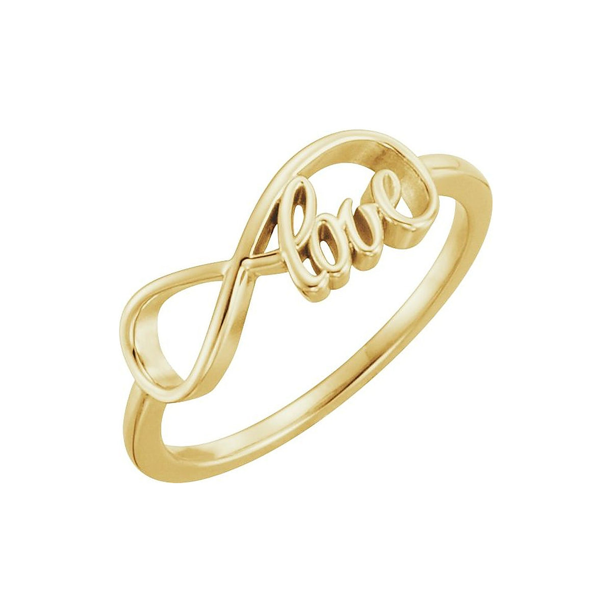 love infinity promise ring in 14k yellow gold