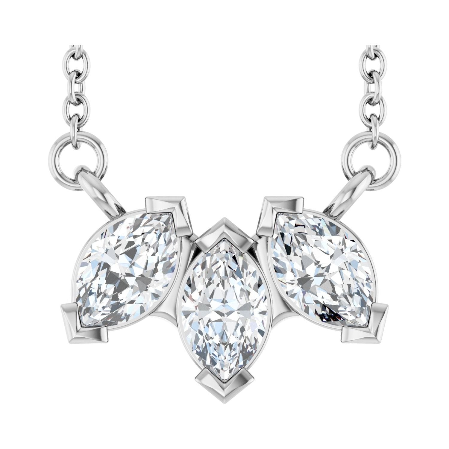 lab-grown diamond necklace in 14k White Gold