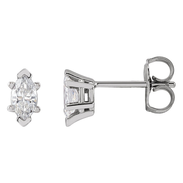 14K Yellow Gold marquise lab-grown diamond stud earrings