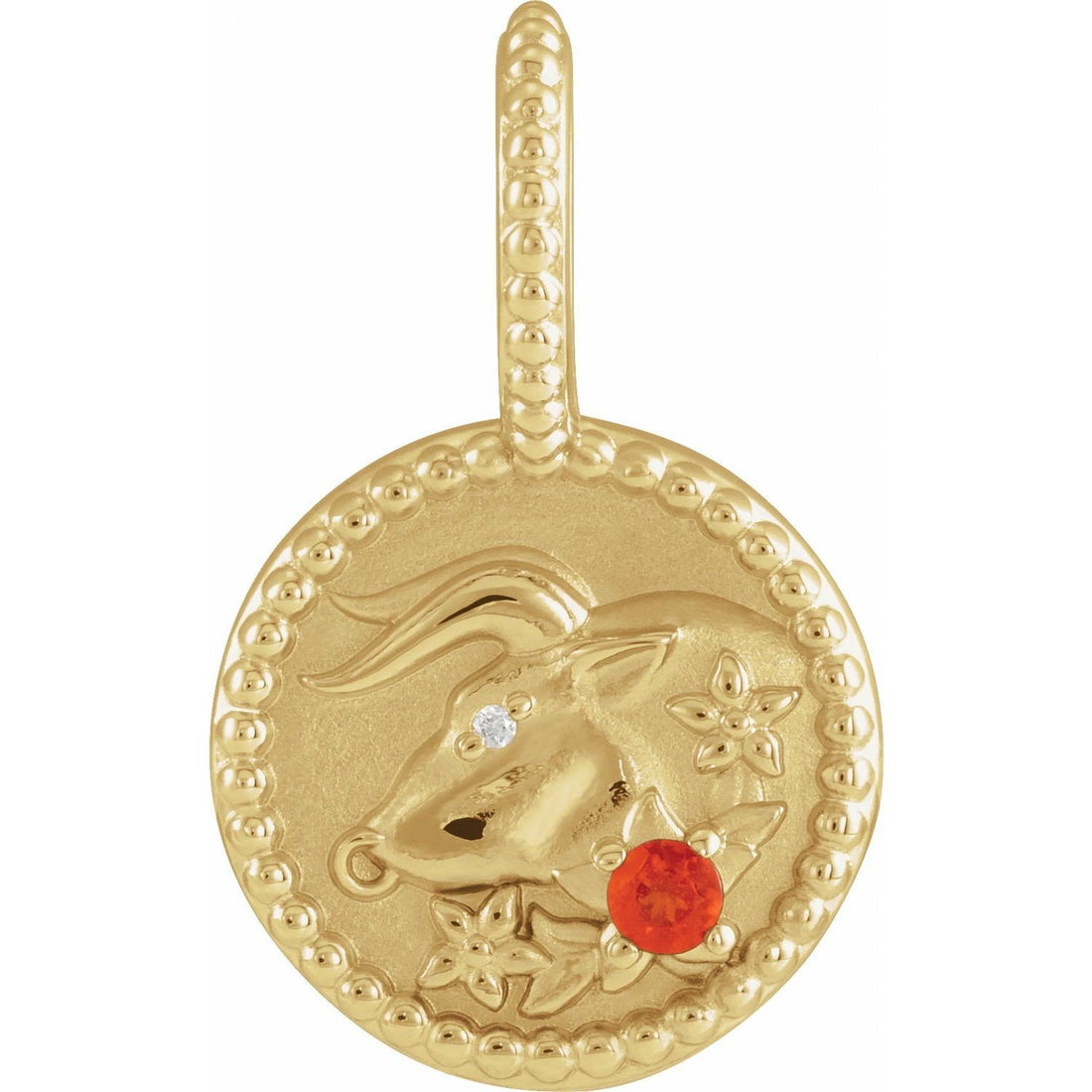 mexican fire opal pendant necklace in 14k Yellow Gold