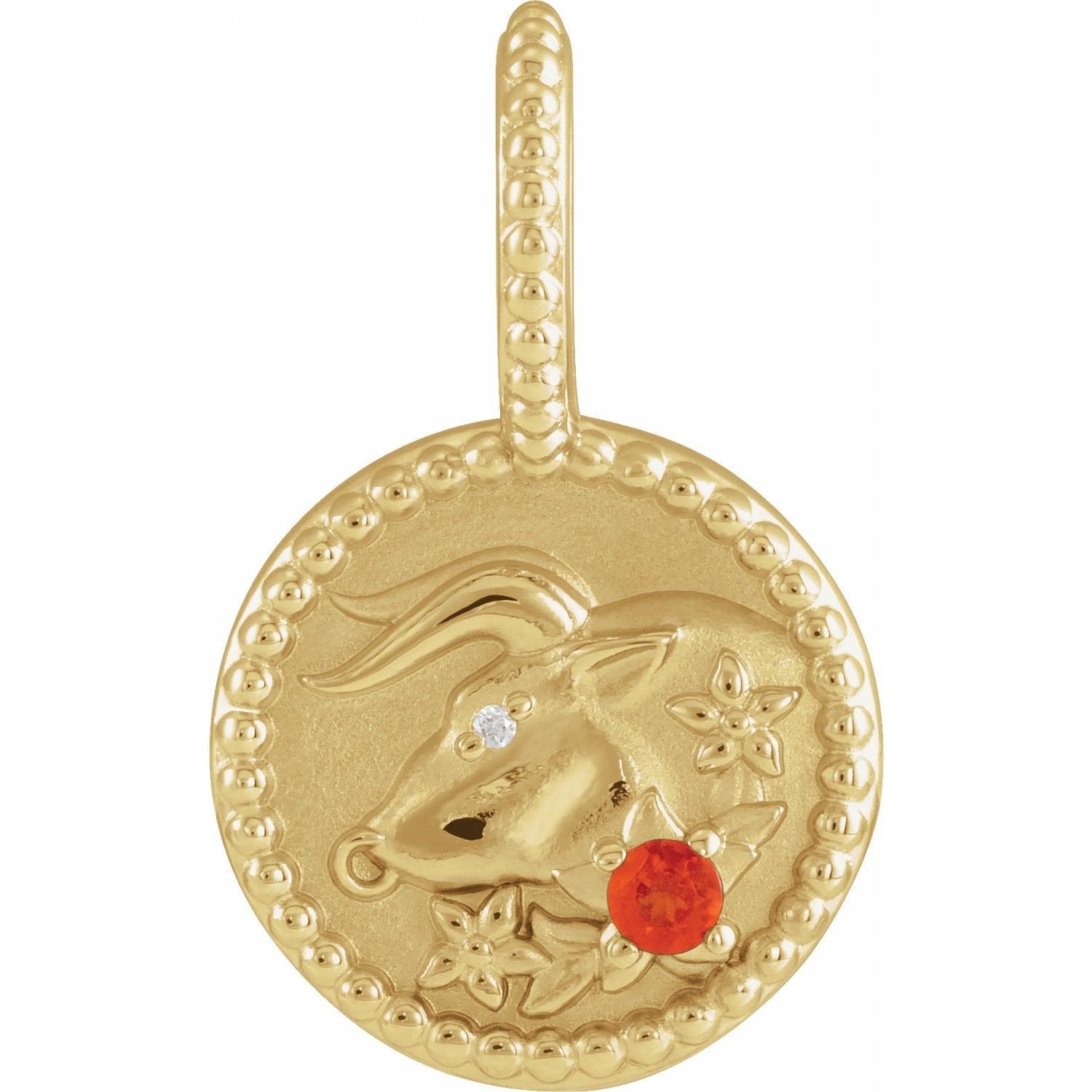 mexican fire opal pendant necklace in 14k Yellow Gold