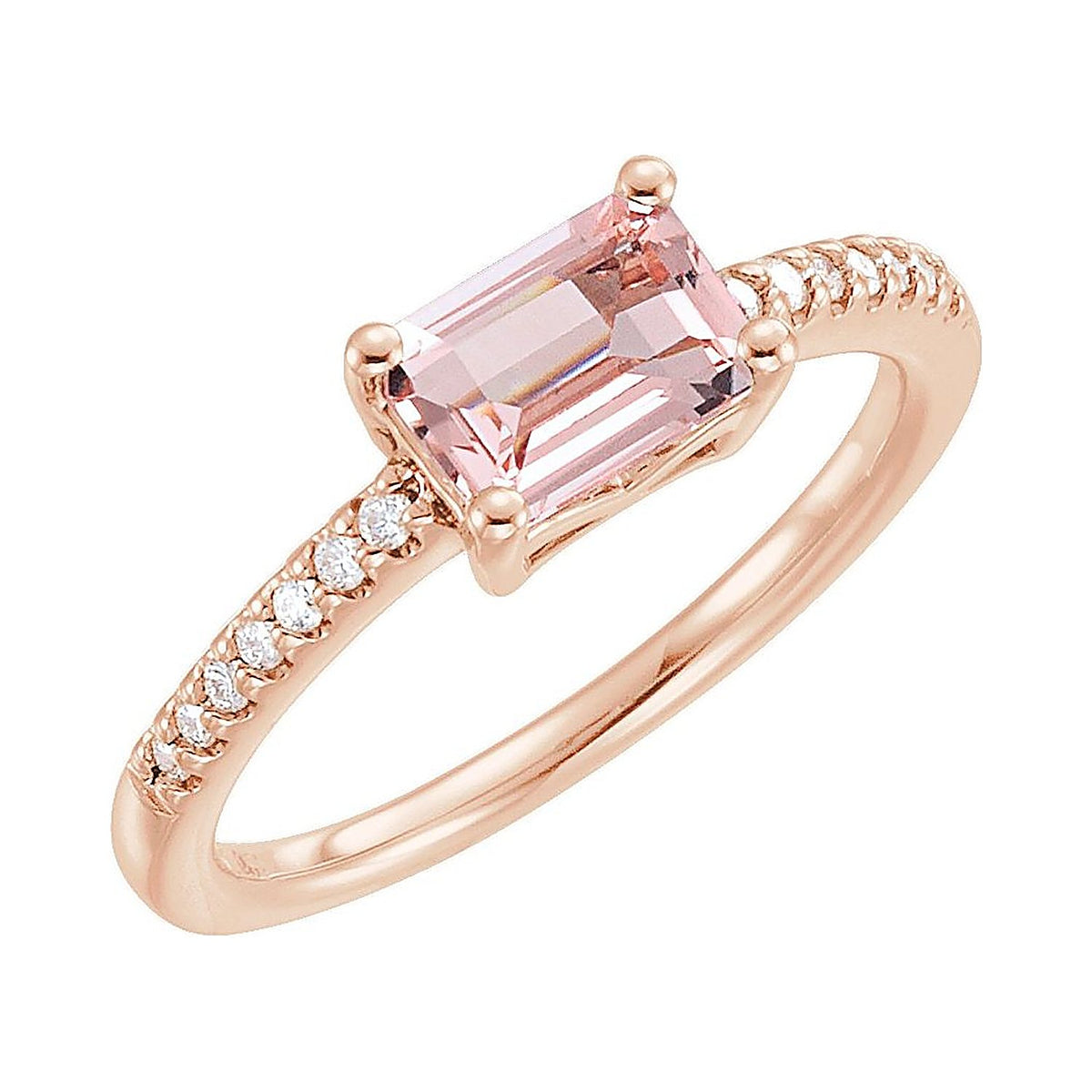 Morganite cocktail ring in 14K Rose Gold