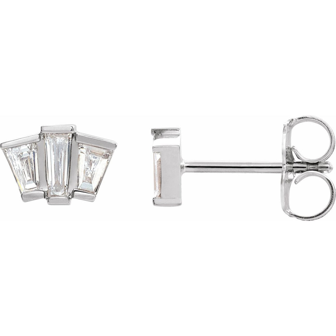 natural diamond cluster earrings in 14k White Gold