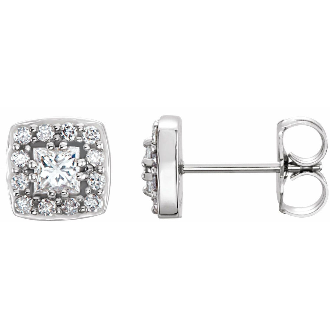 natural diamond other earrings in 14k White Gold