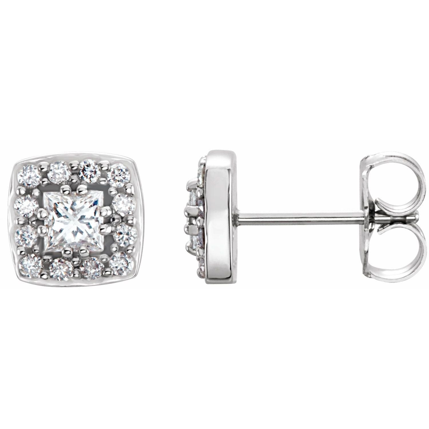 natural diamond other earrings in 14k White Gold