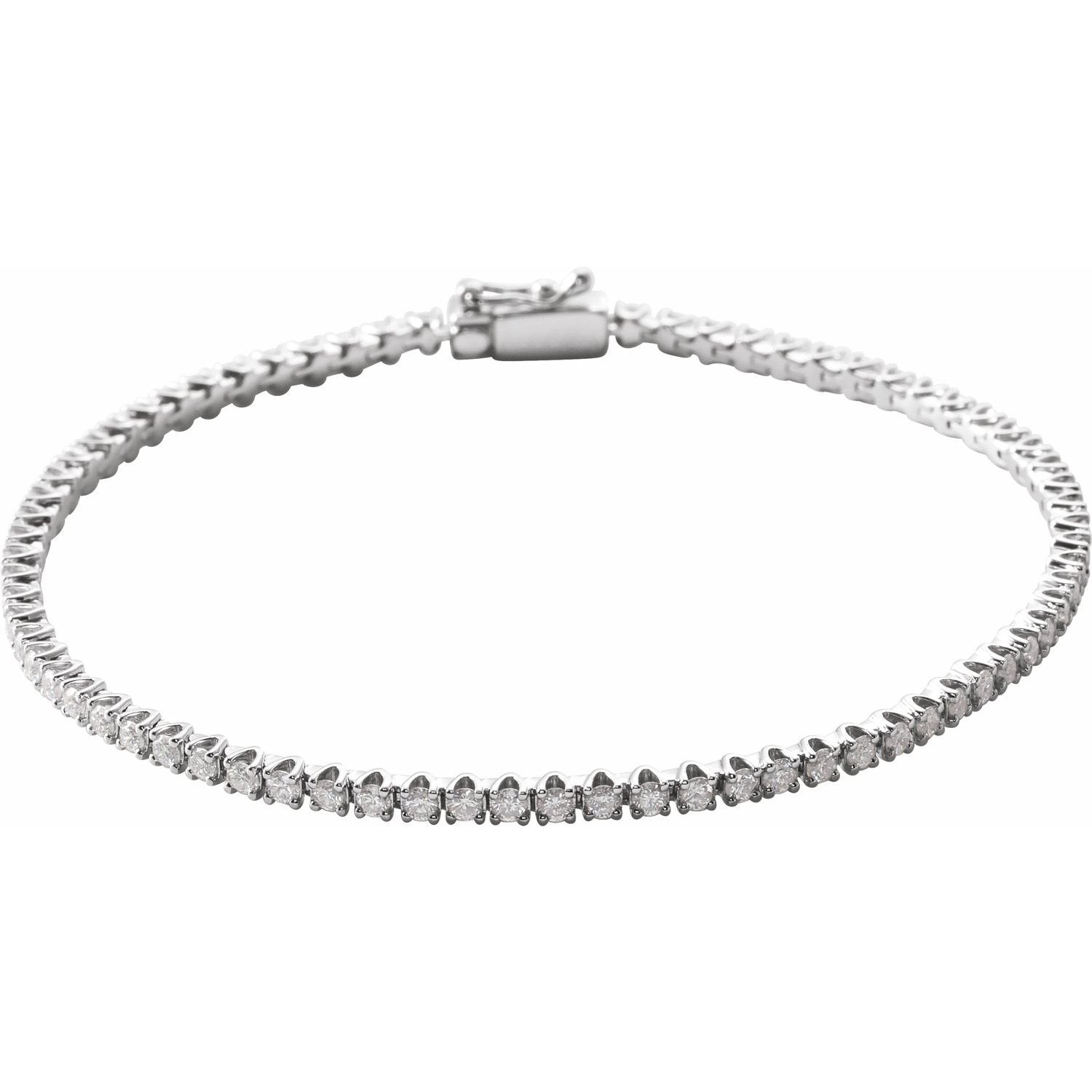 natural diamond tennis bracelet in 14k White Gold