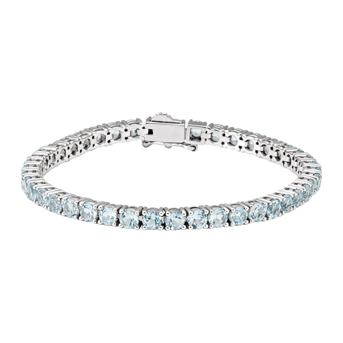 natural topaz tennis bracelet in 14k White Gold