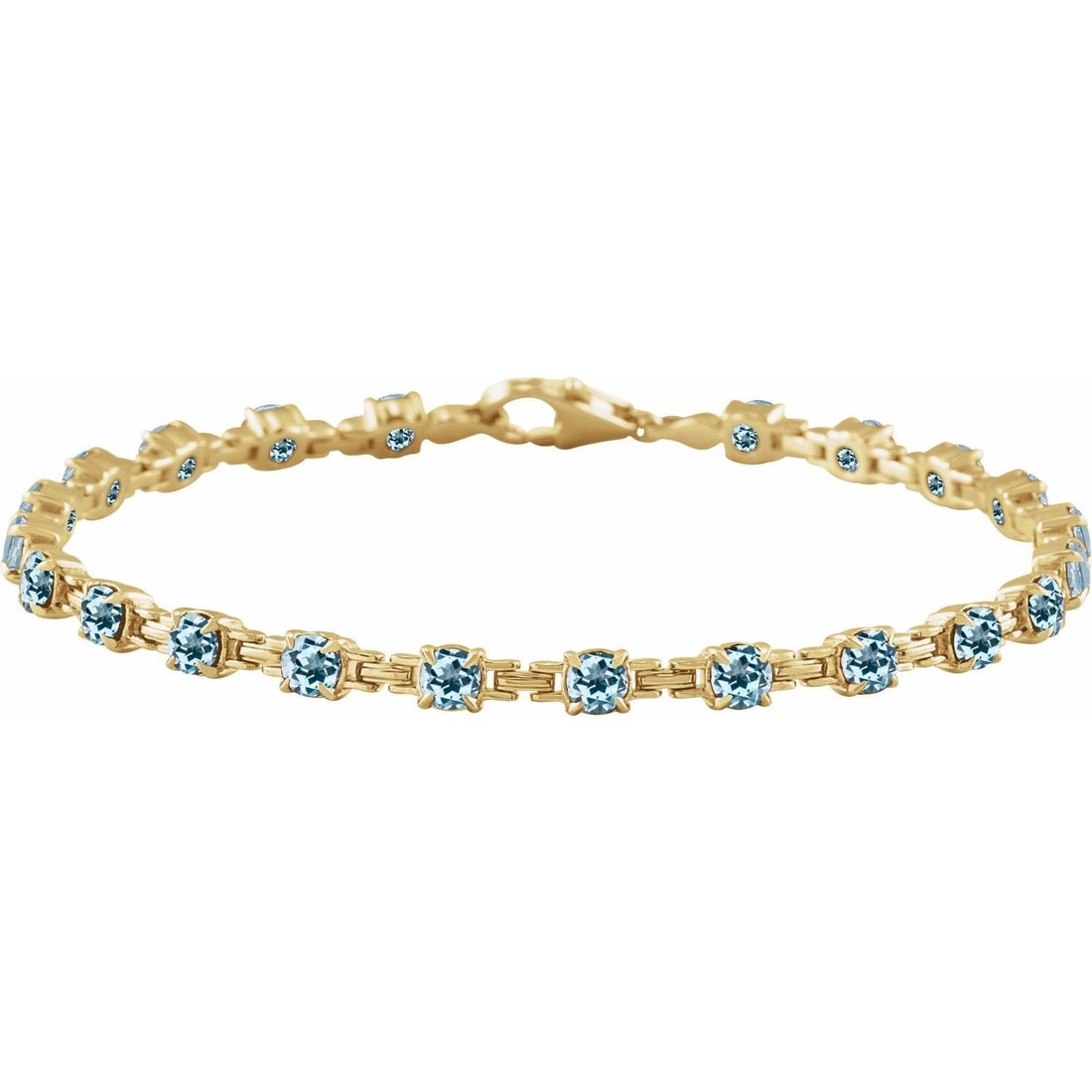 natural topaz tennis bracelet in 14k Yellow Gold