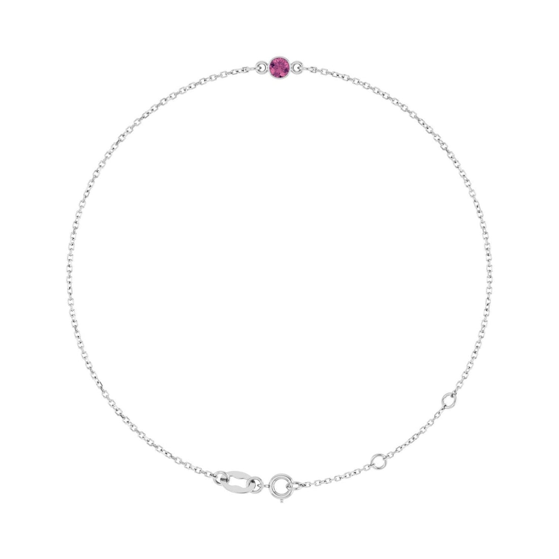 natural tourmaline tennis bracelet in 14k White Gold