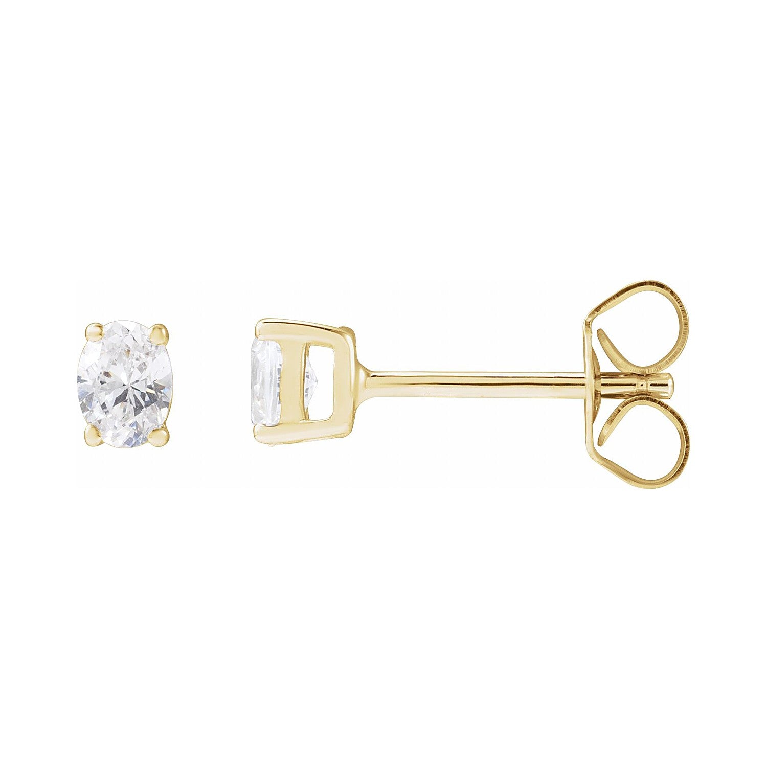 Oval diamond stud earrings