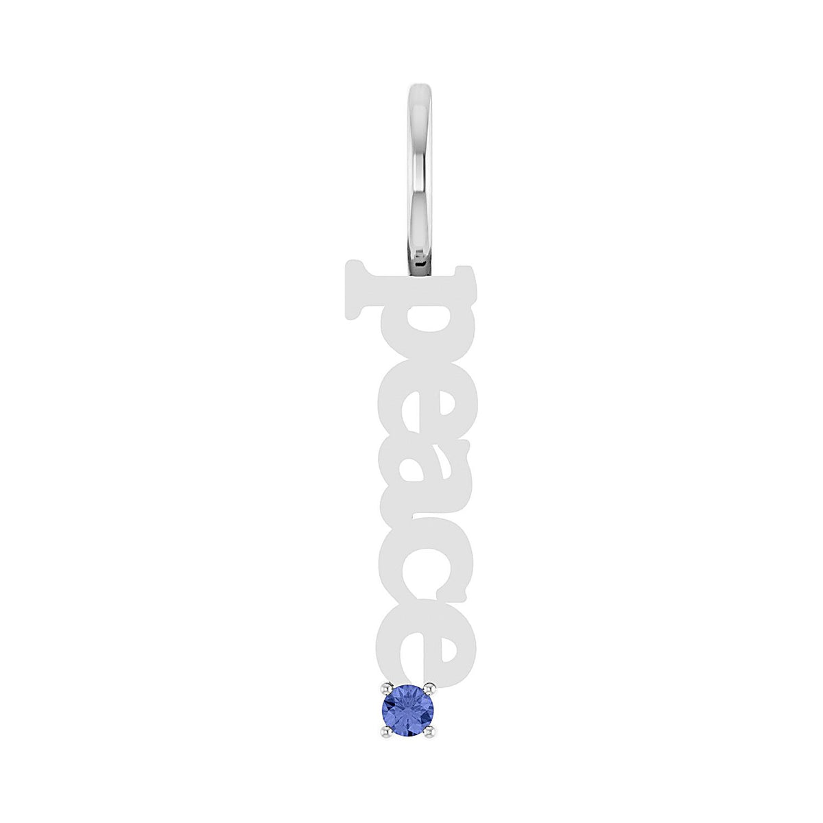 Peace Tanzanite Pendant in 14K White Gold