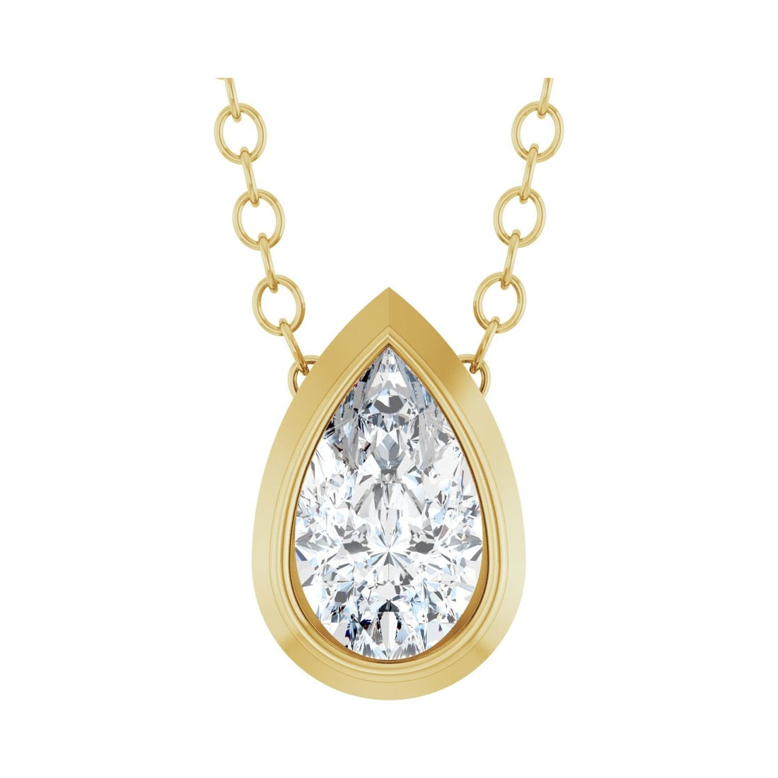 lab-grown diamond necklace in 14k Yellow Gold