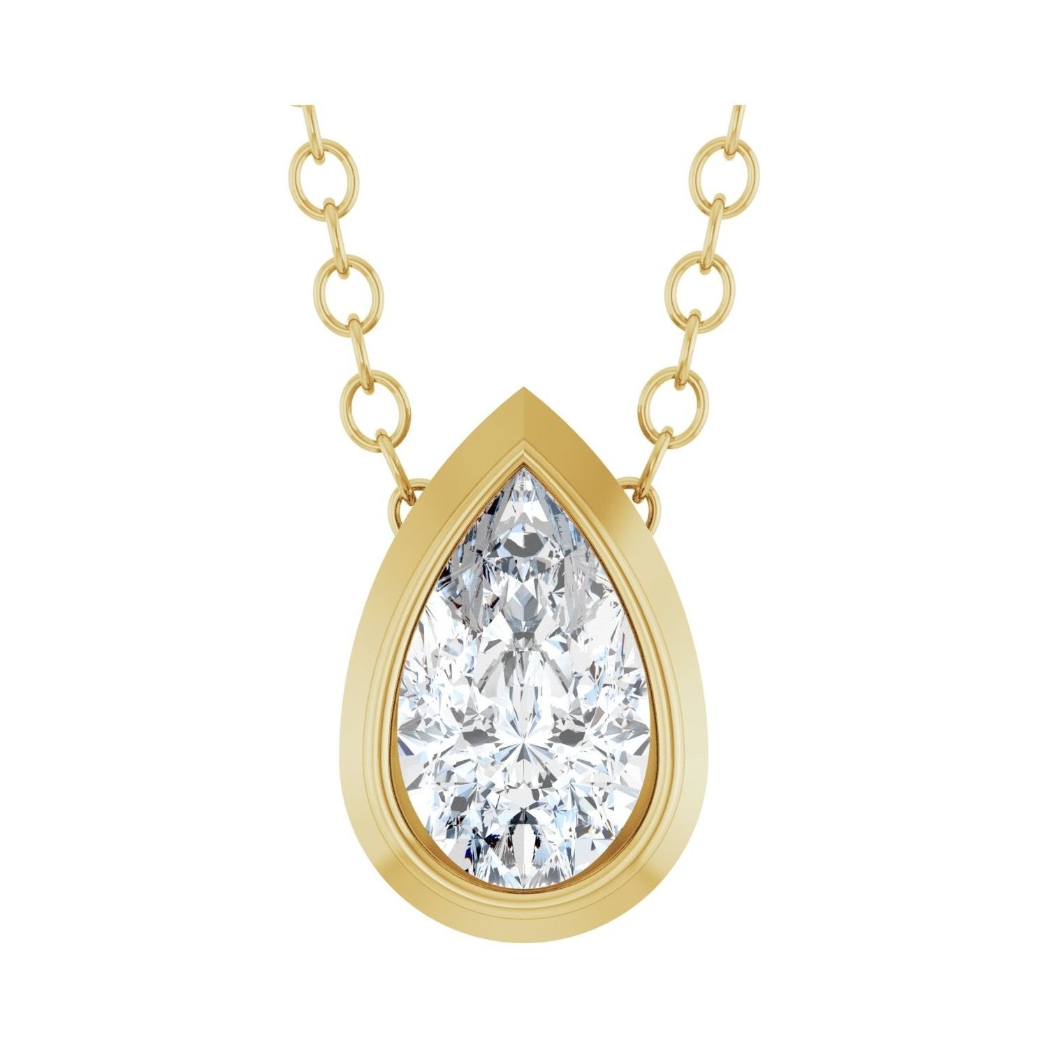lab-grown diamond necklace in 14k Yellow Gold