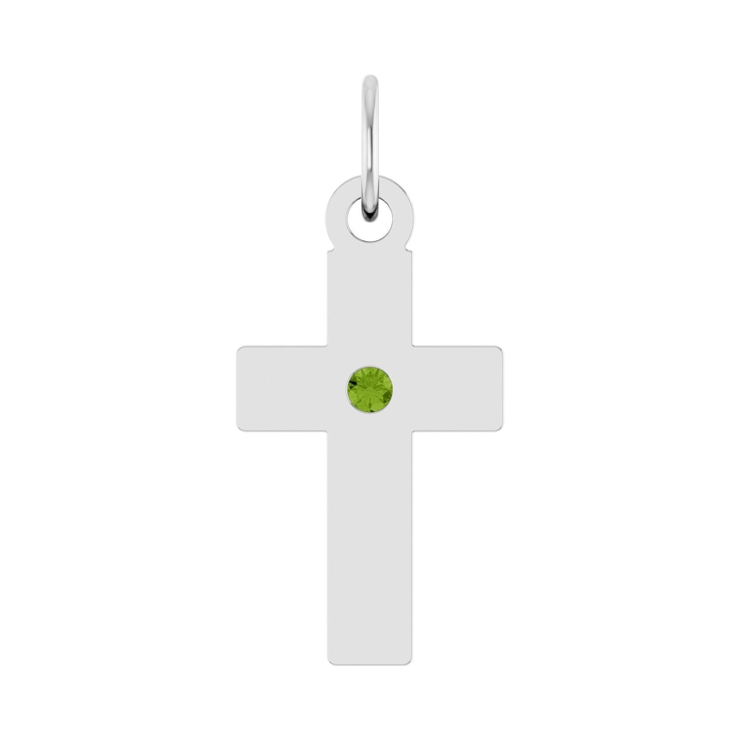 peridot cross pendant in Sterling Silver