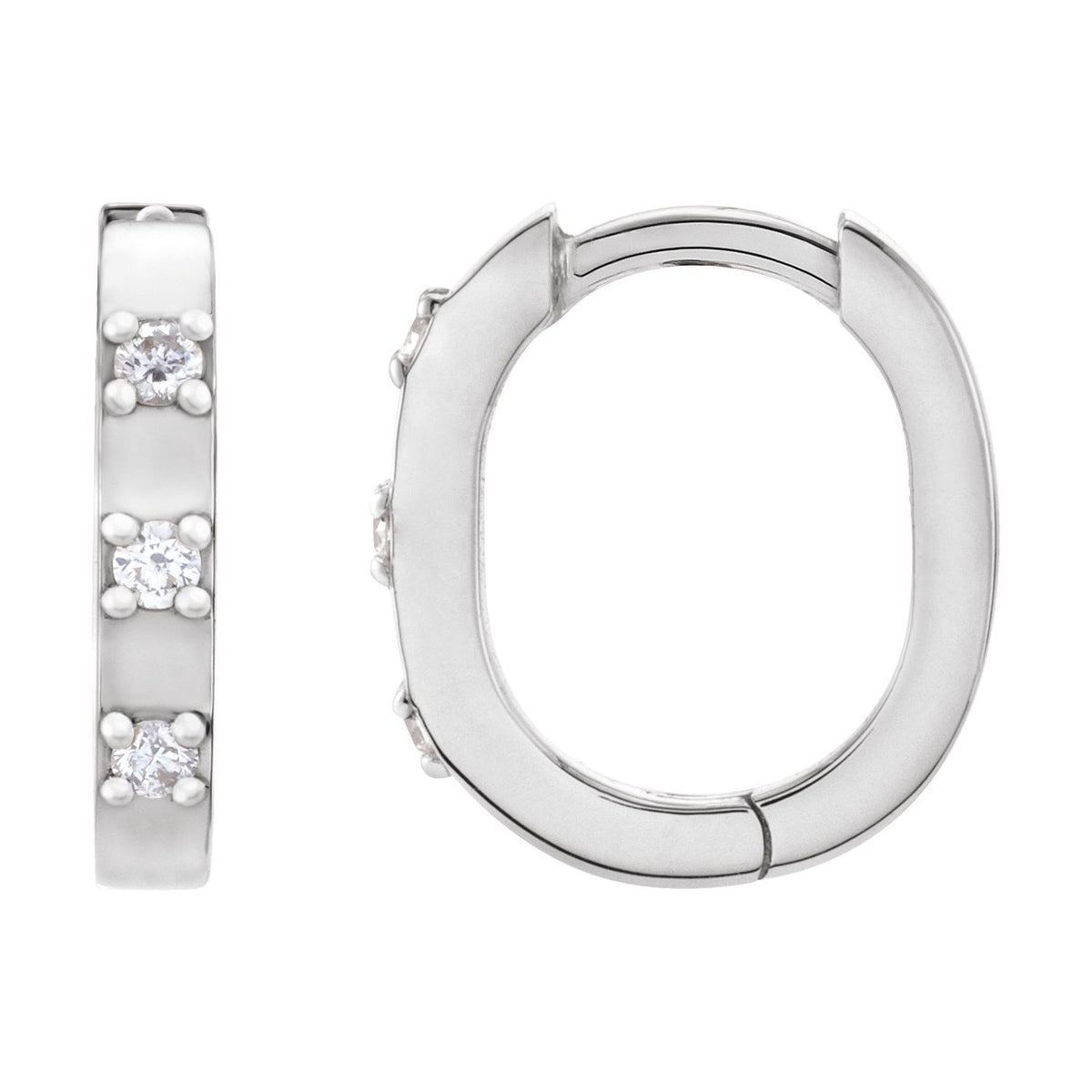 Petite Diamond Hoop Earrings (11.5 mm) in 14k white gold or platinum