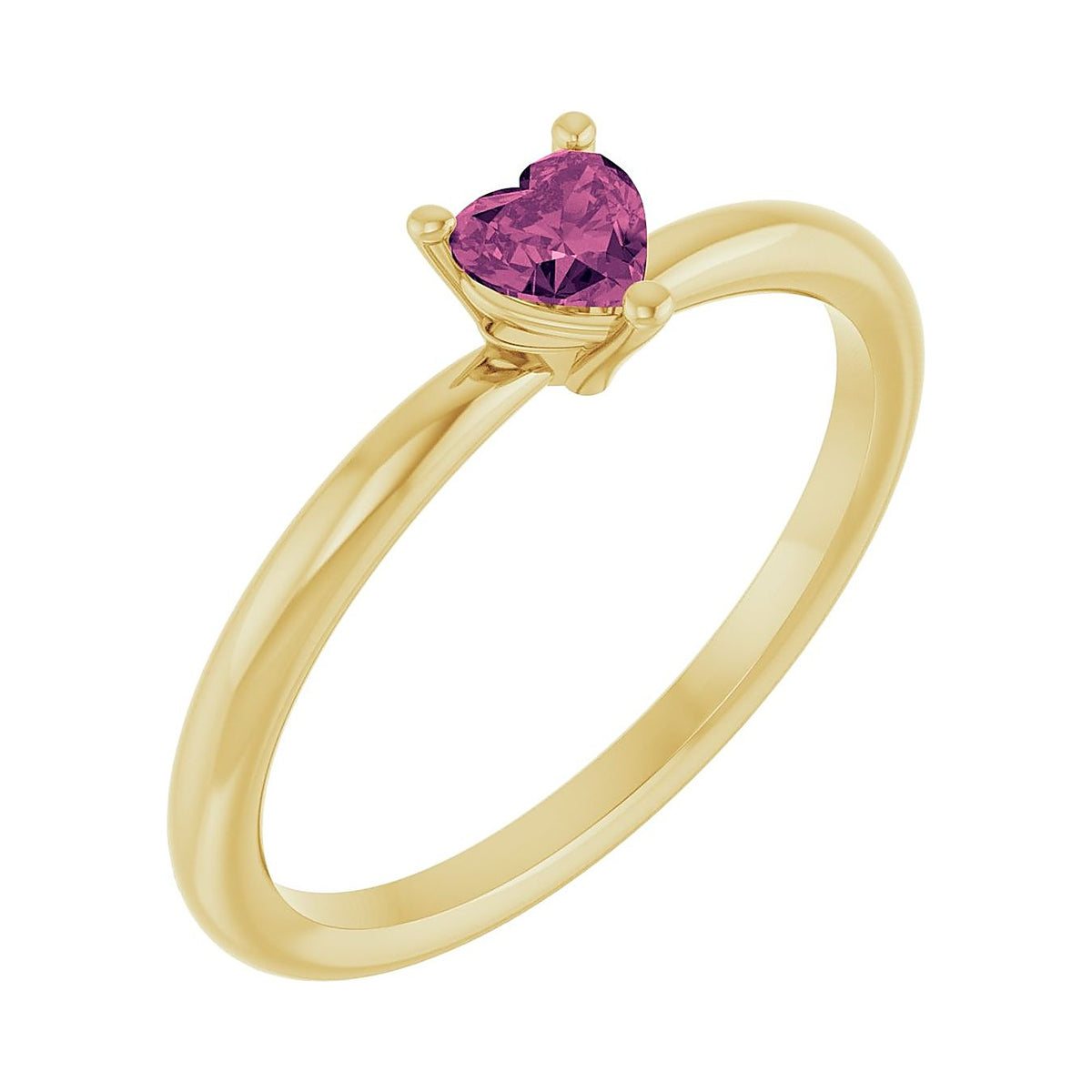 pink tourmaline heart promise ring in 14k yellow gold