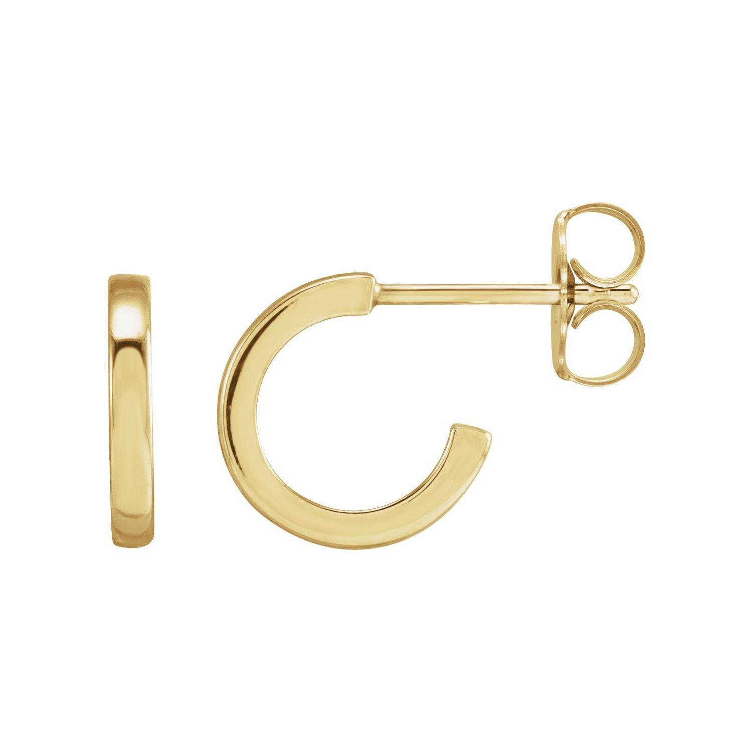 14K Yellow Gold Polished Round 10 mm gold hoop earrings