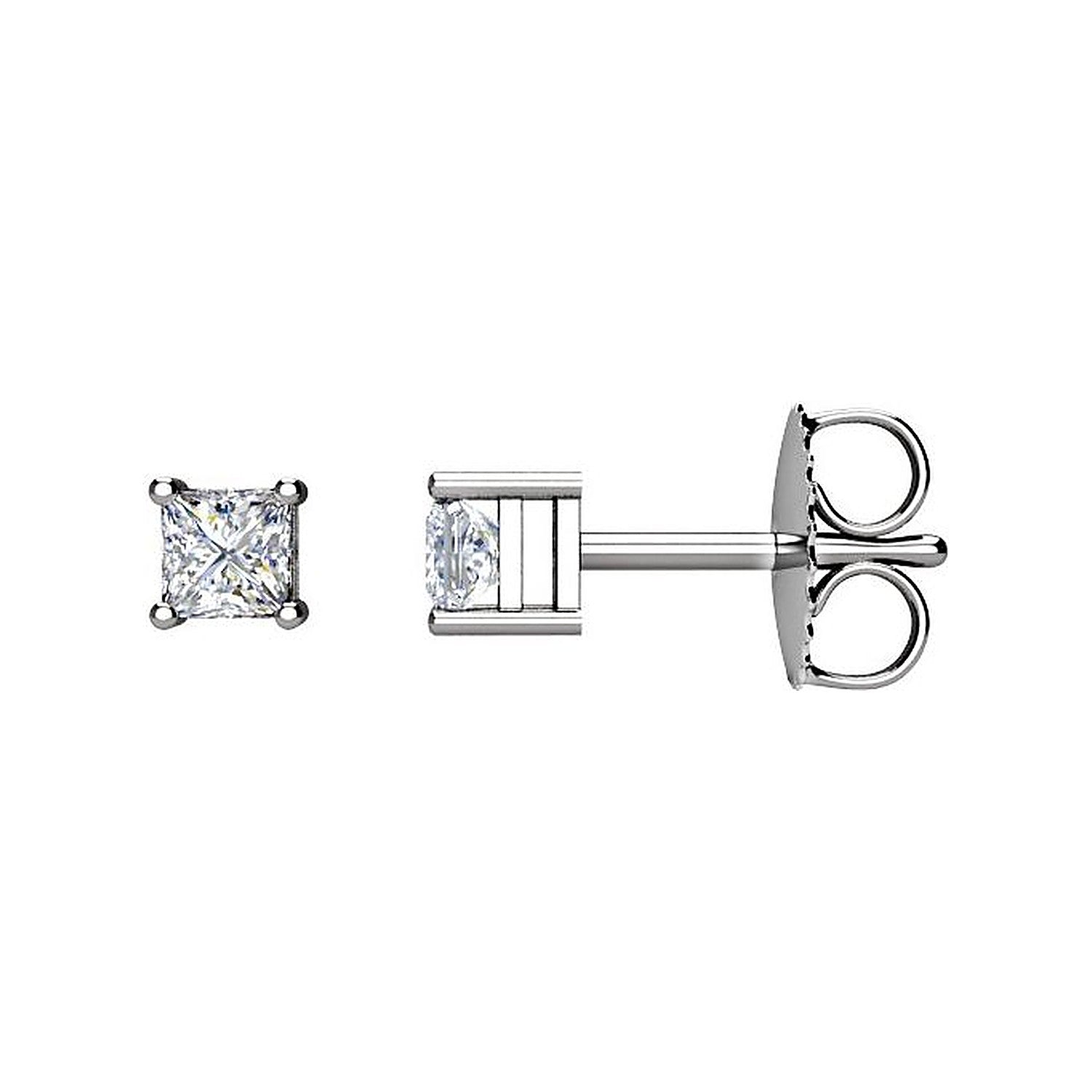 Princess diamond stud earrings