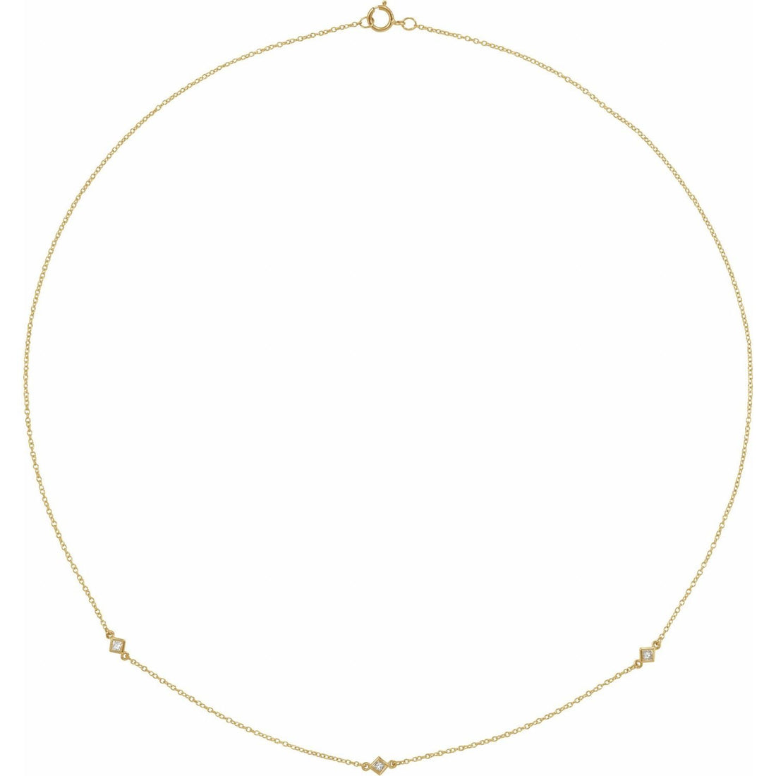 natural diamond necklace in 14k Yellow Gold