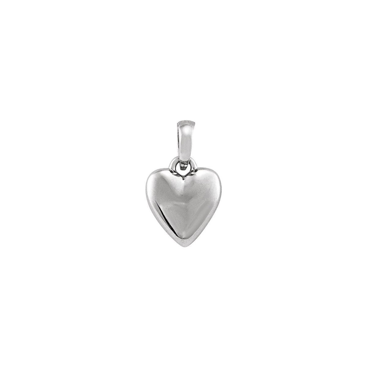 Puffed Heart Pendant in 14K White Gold