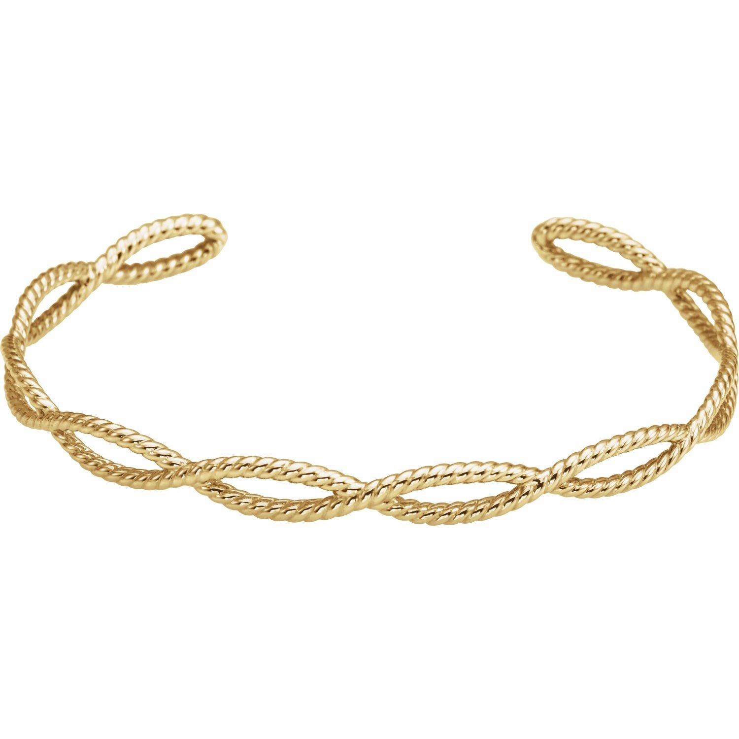 Rope Cuff Bracelet in 14k yellow gold