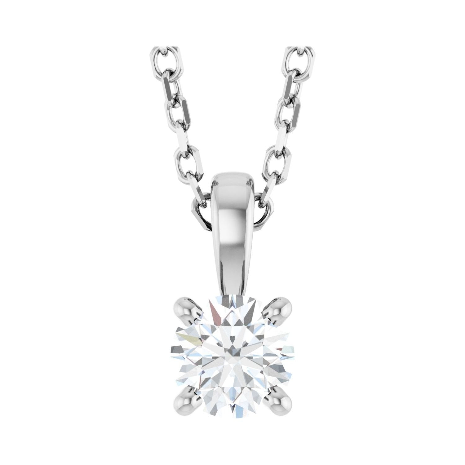 natural diamond necklace in 14k White Gold