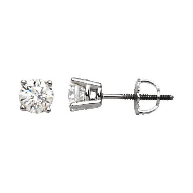 Round diamond stud earrings