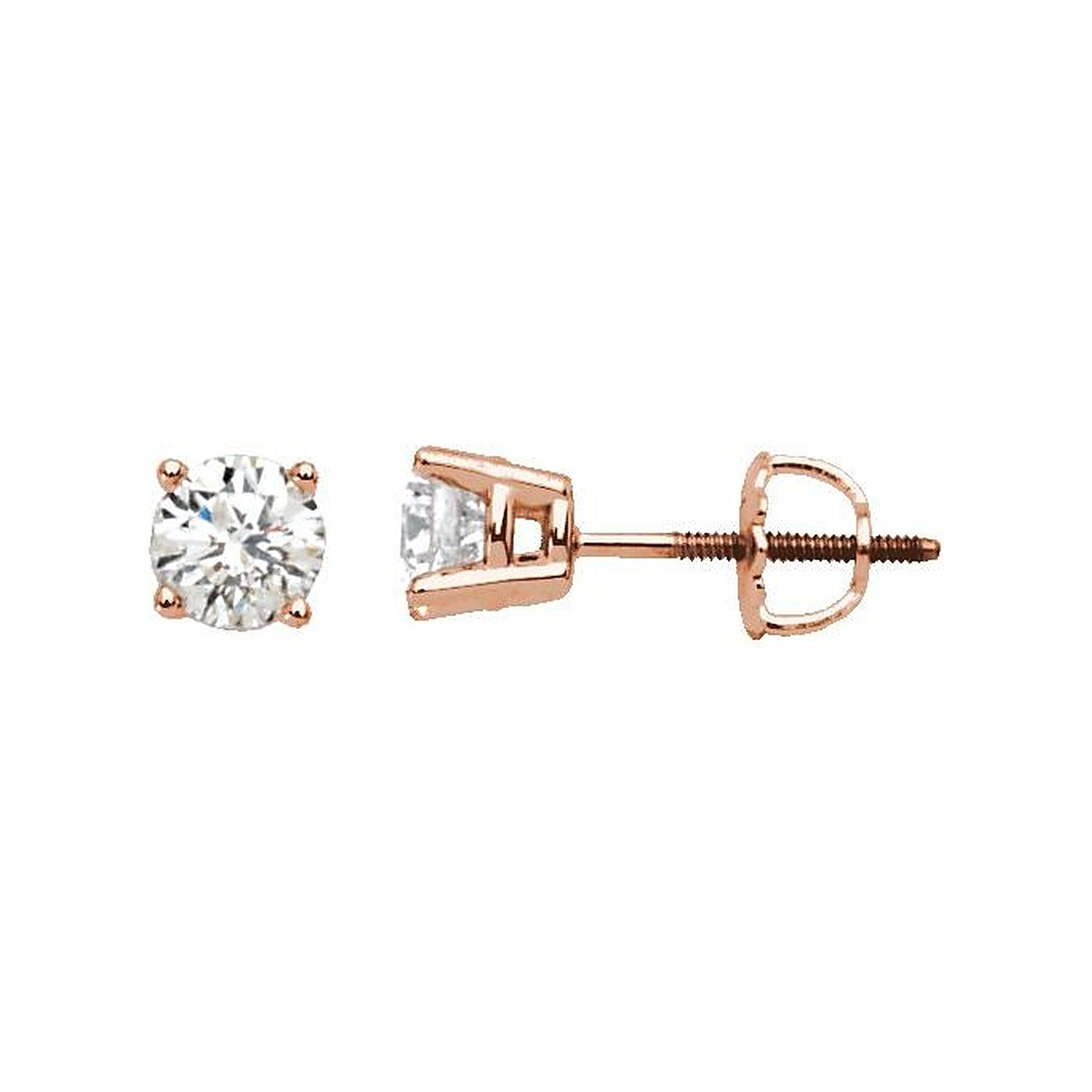 Round diamond stud earrings