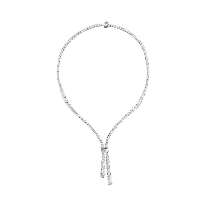 round lab-grown diamond tennis necklace in 14k white gold
