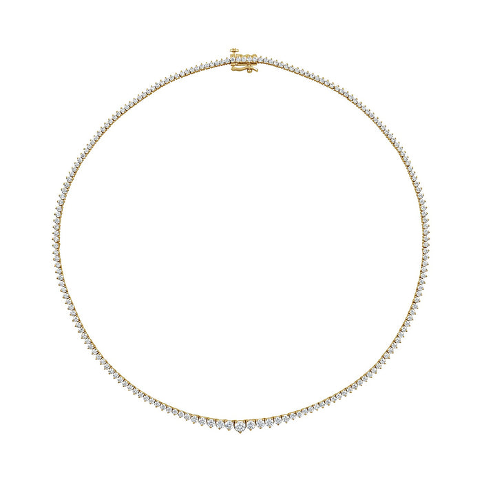 6 5/8 ct Graduated Lab-Grown Diamond Tennis Necklace in 14K Yellow Gold