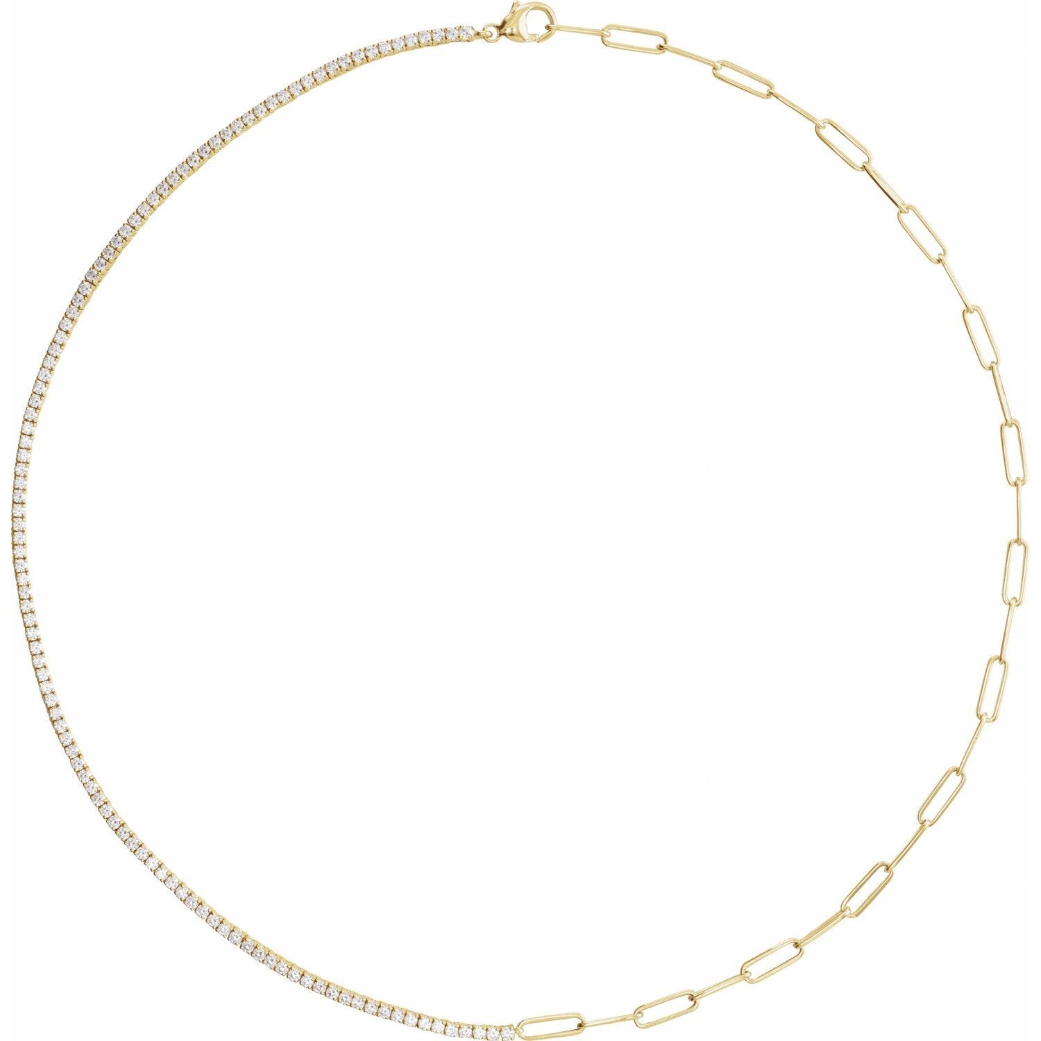 lab-grown diamond necklace in 14k Yellow Gold