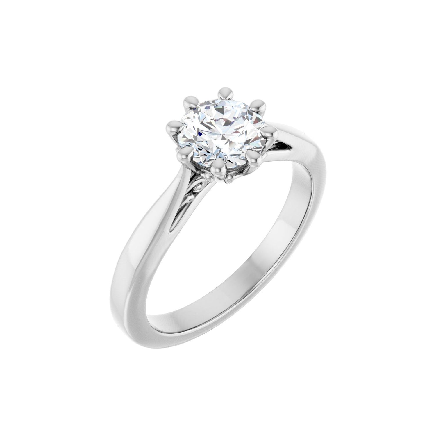 1.00 ct round lab-grown diamond twin-prong solitaire engagement ring in 14K White Gold