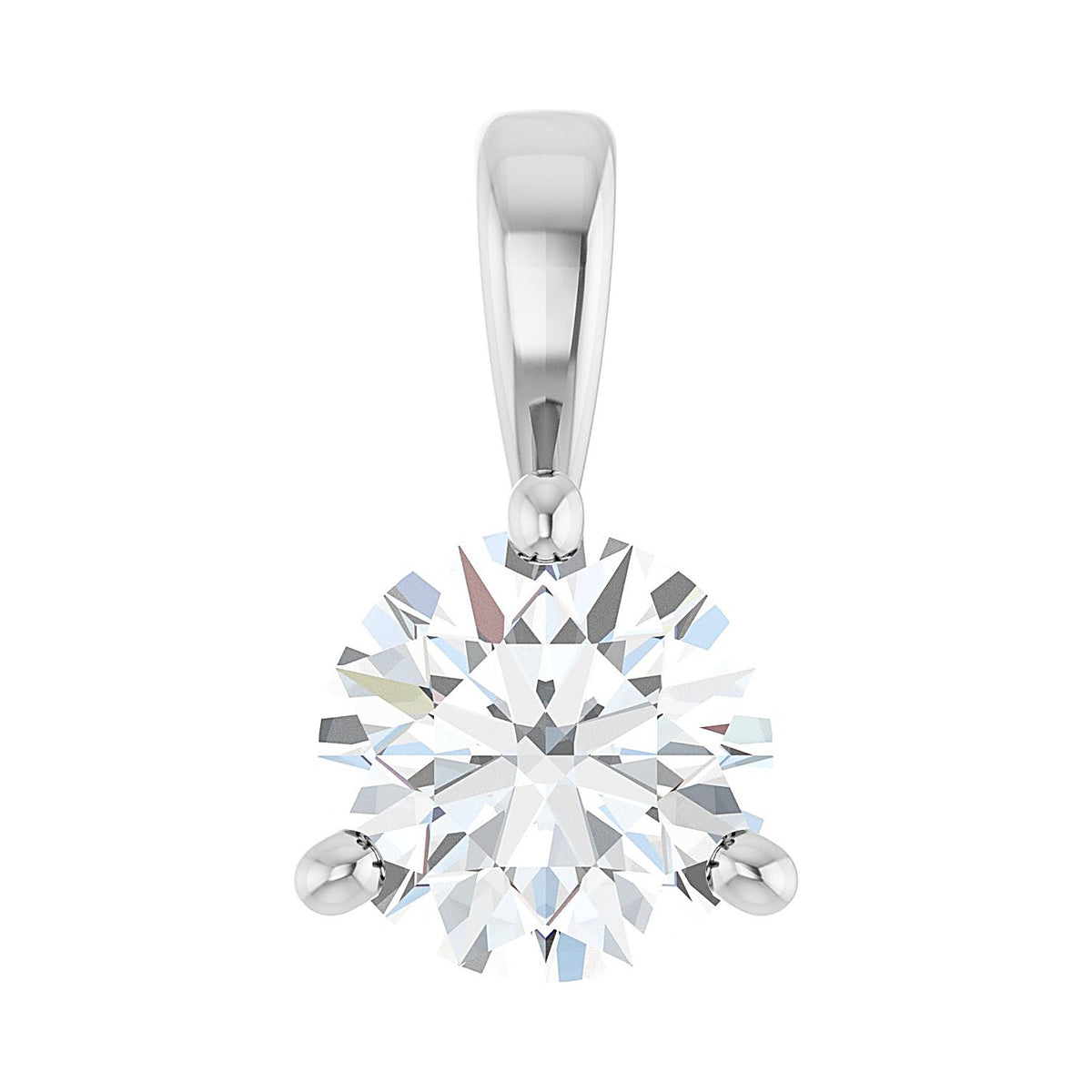 Round Moissanite Pendant in 14K White Gold